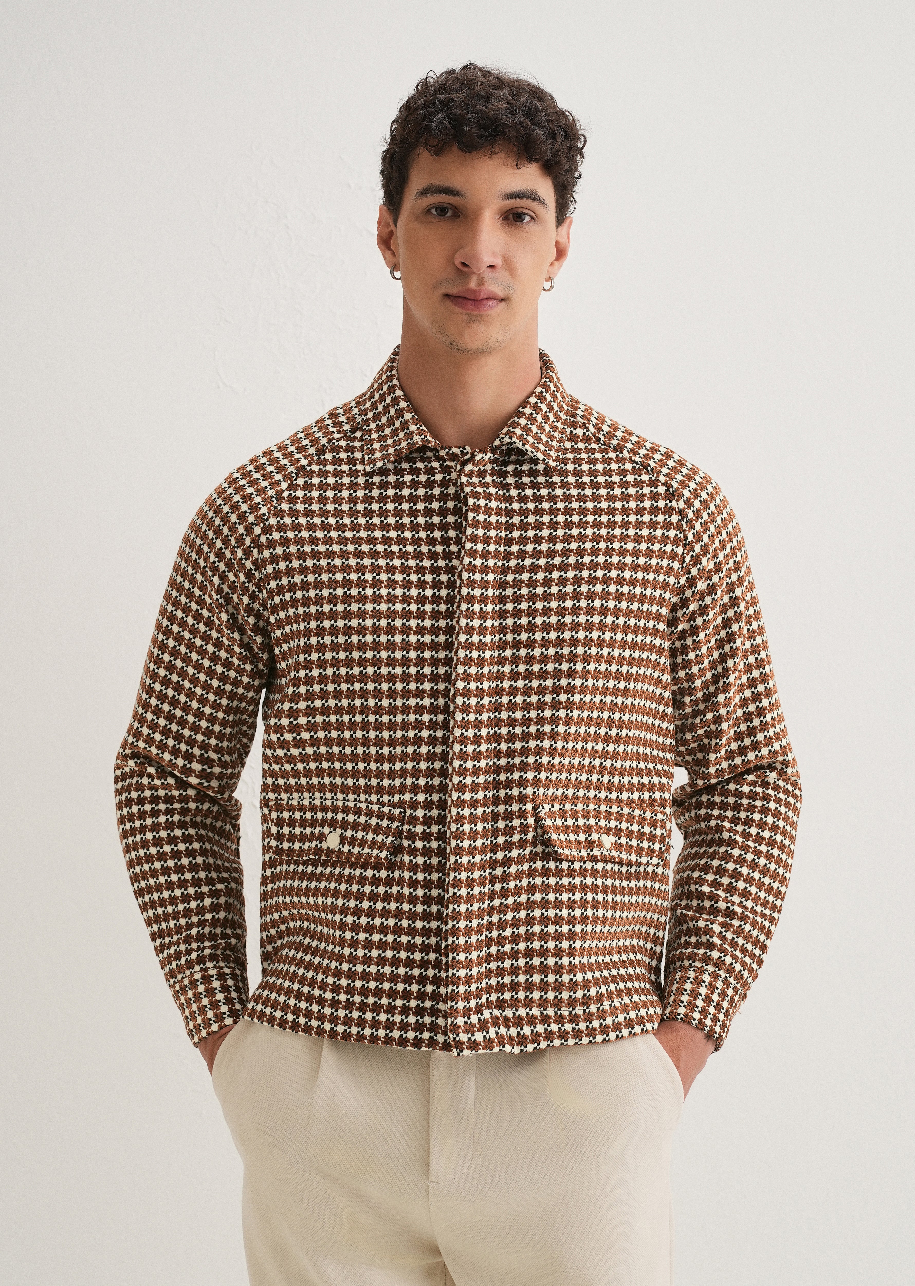 Classic Brown Houndstooth Shacket
