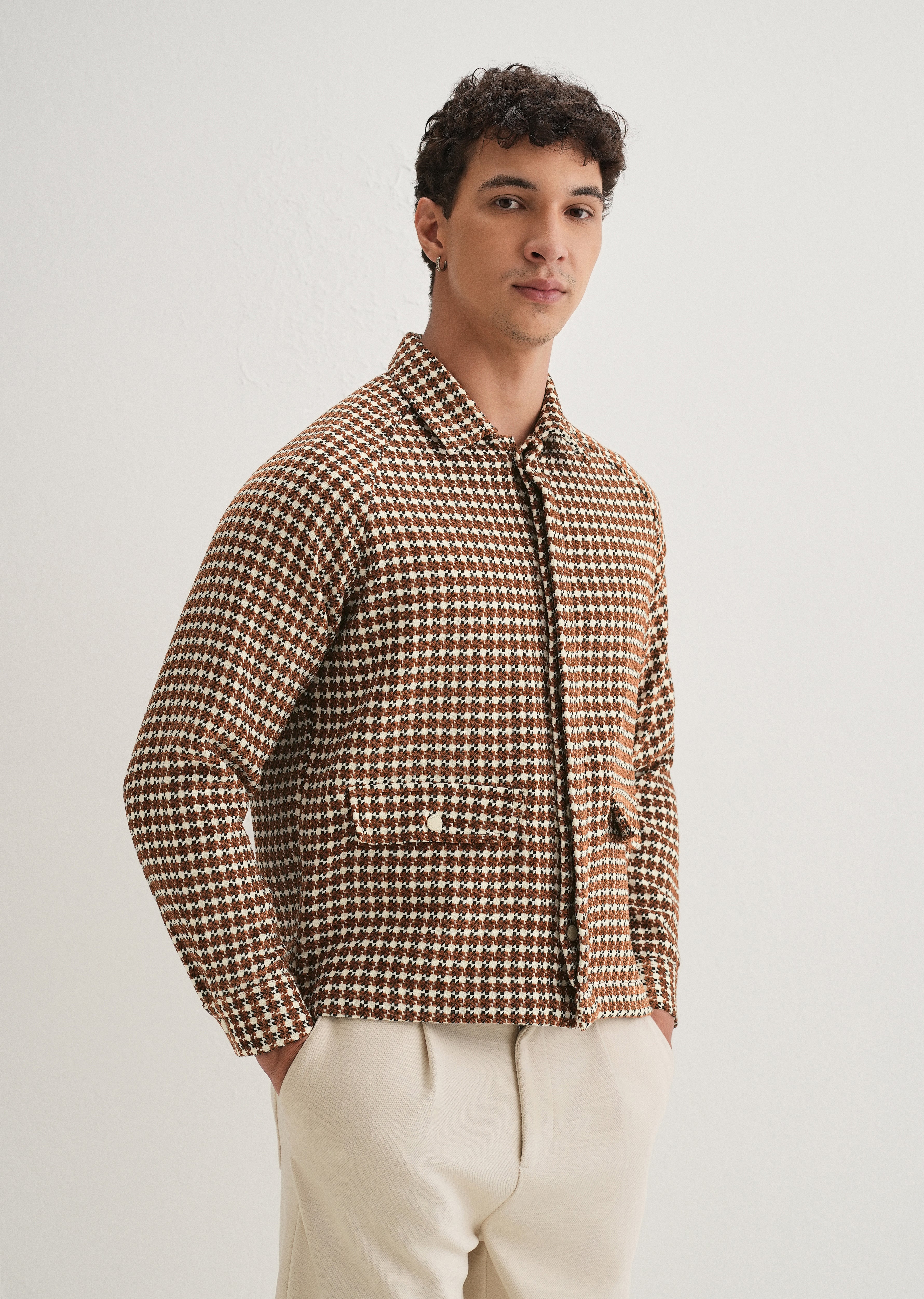 Classic Brown Houndstooth Shacket