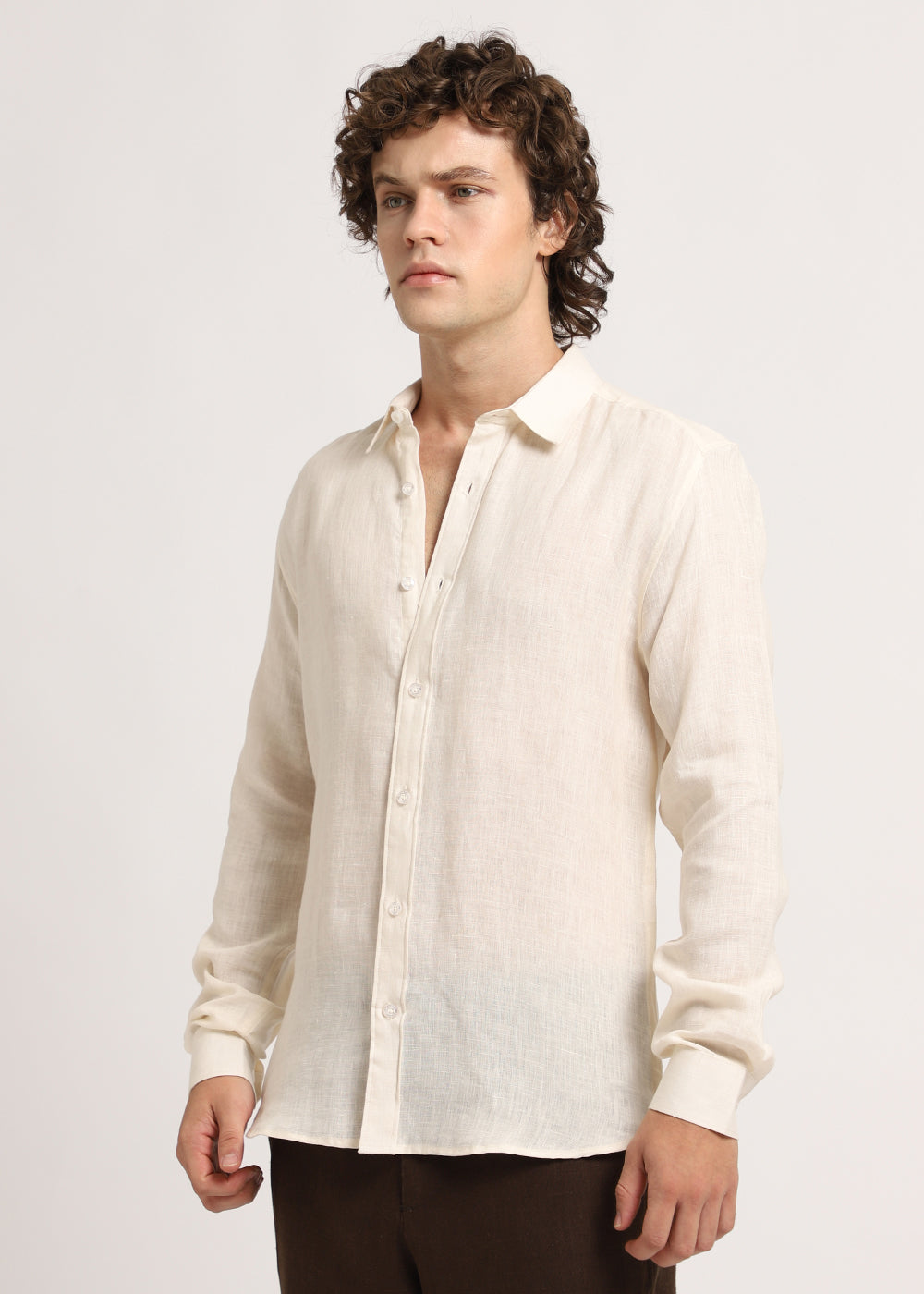 Classic Cream Linen Shirt