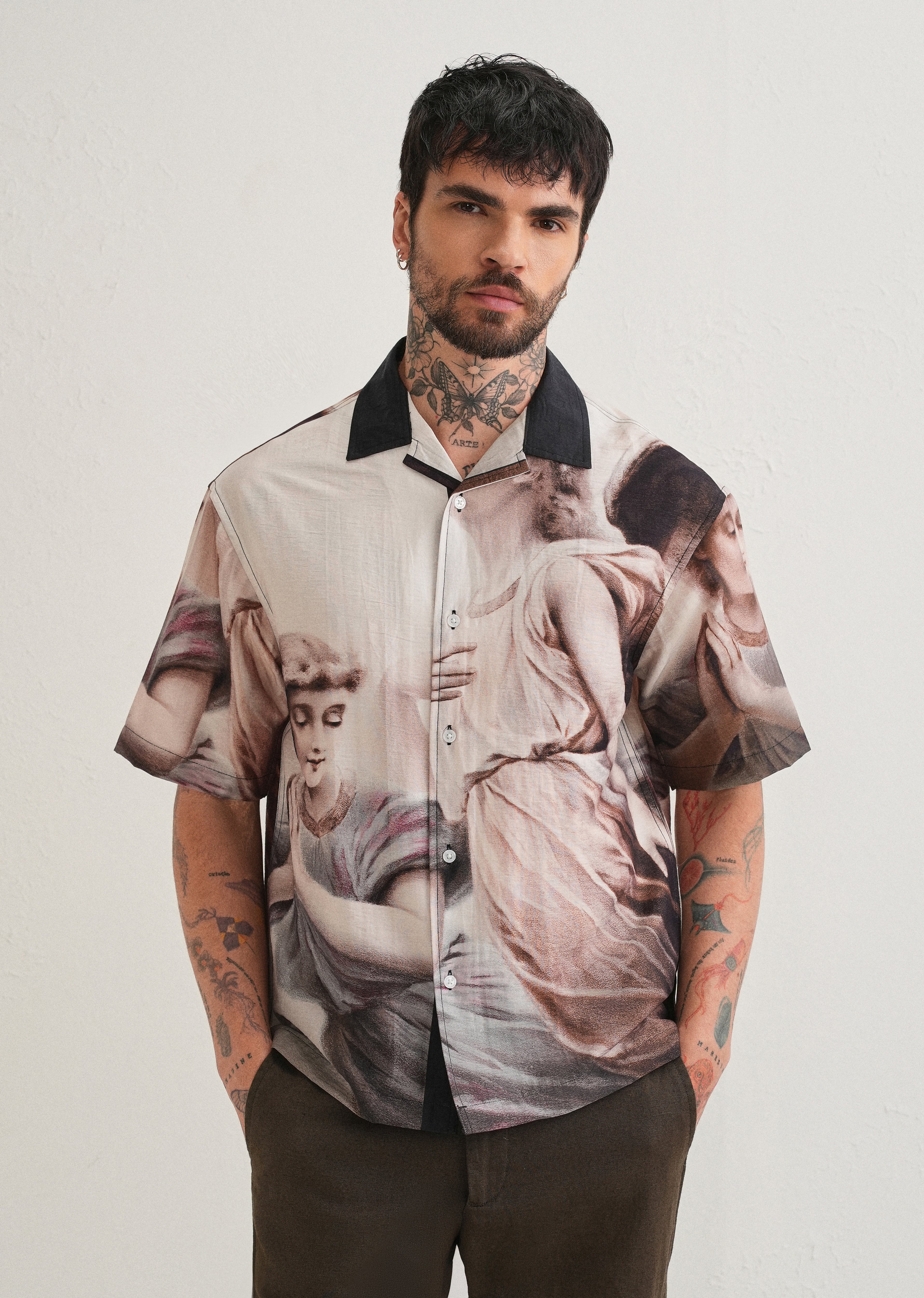 Classic Portrait Placement Print Shirt