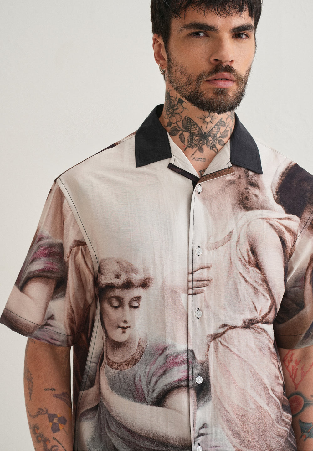 Classic Portrait Placement Print Shirt