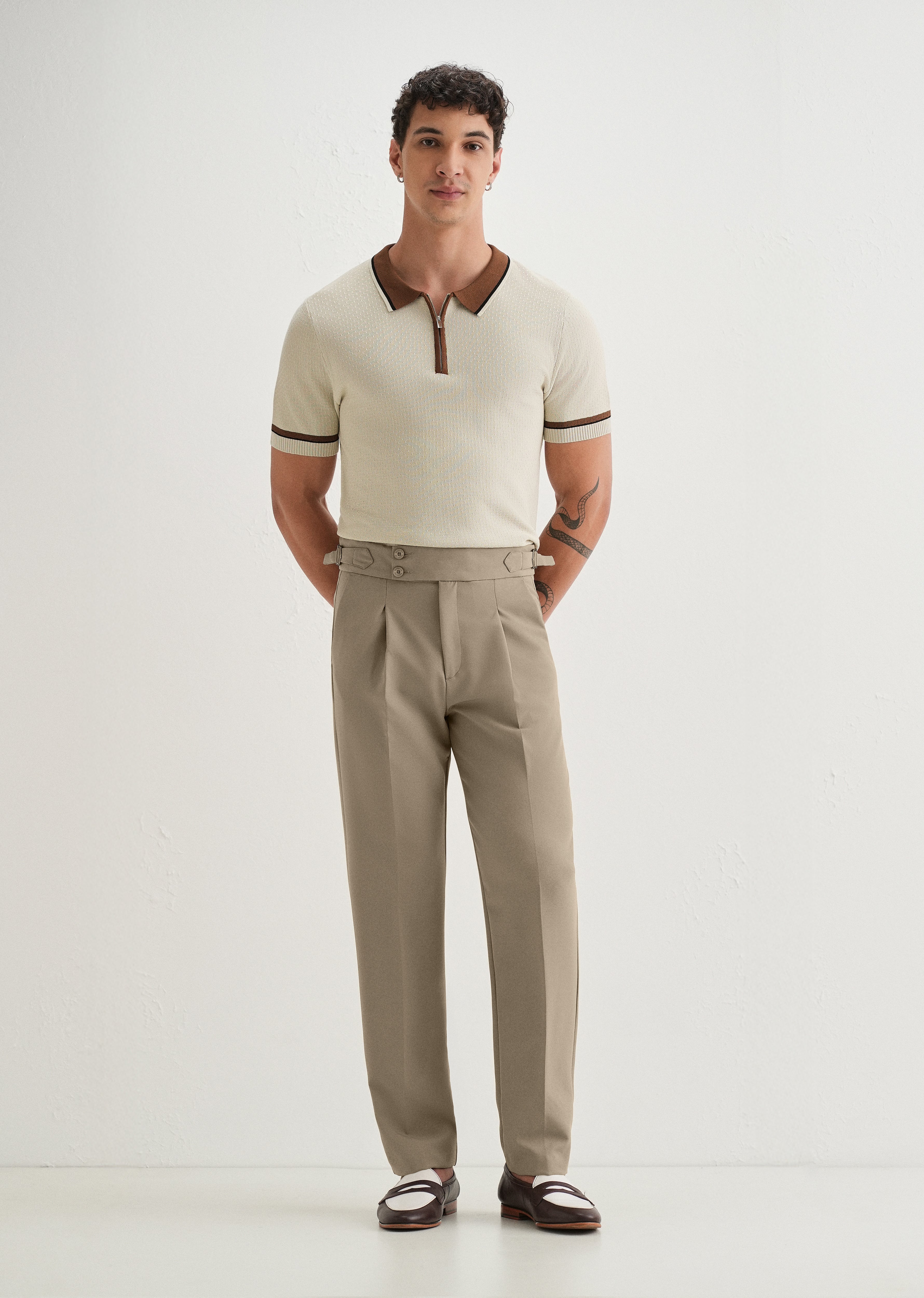 Classic Tan Pleated Gurkha Pant