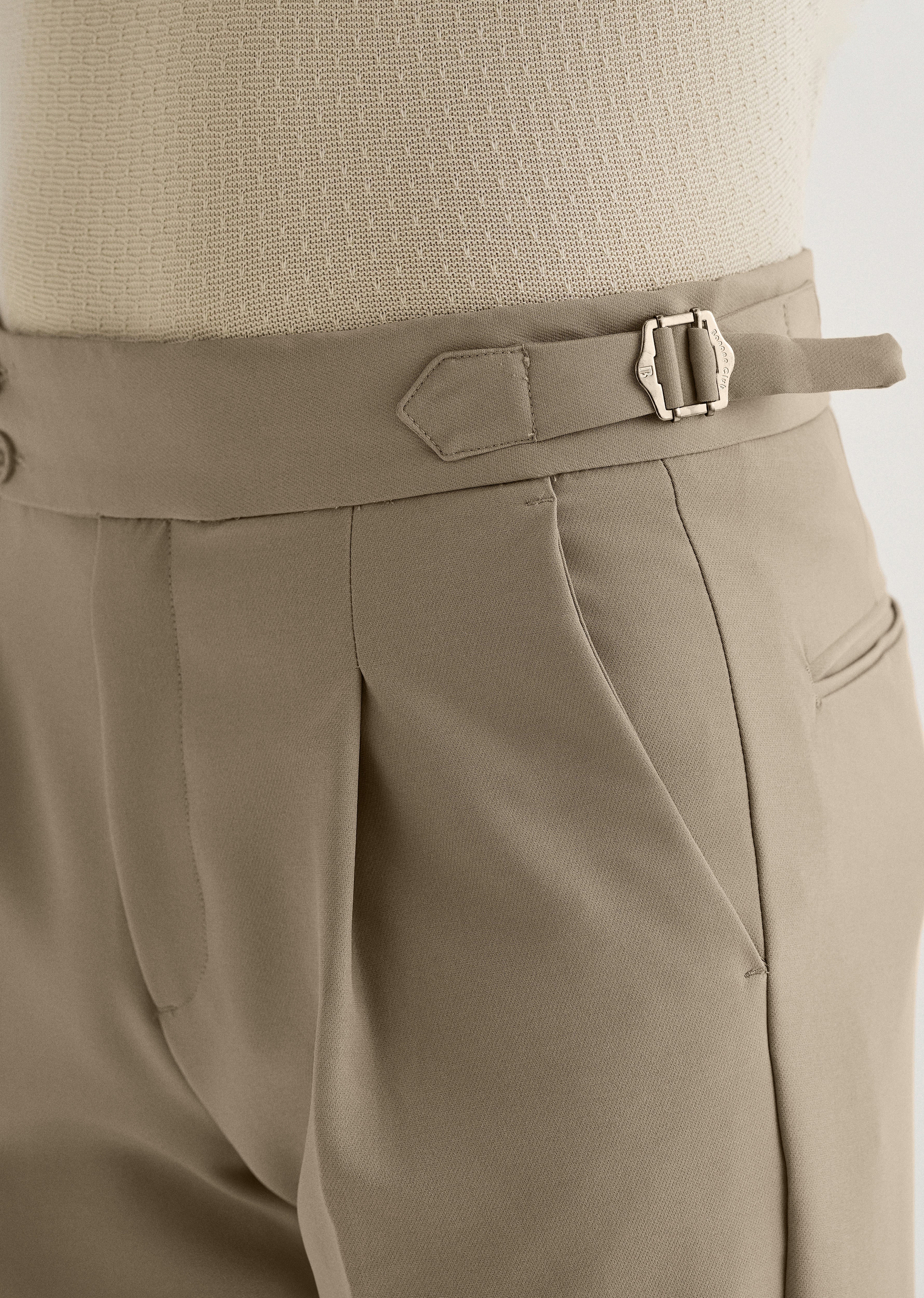 Classic Tan Pleated Gurkha Pant