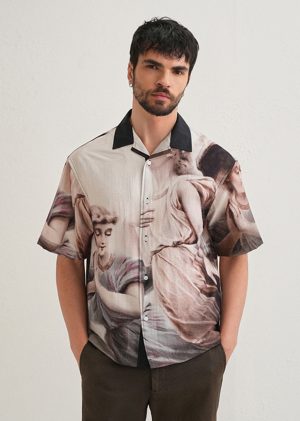 Classic Portrait Placement Print Shirt