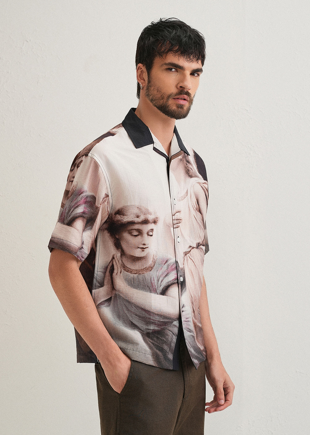 Classic Portrait Placement Print Shirt