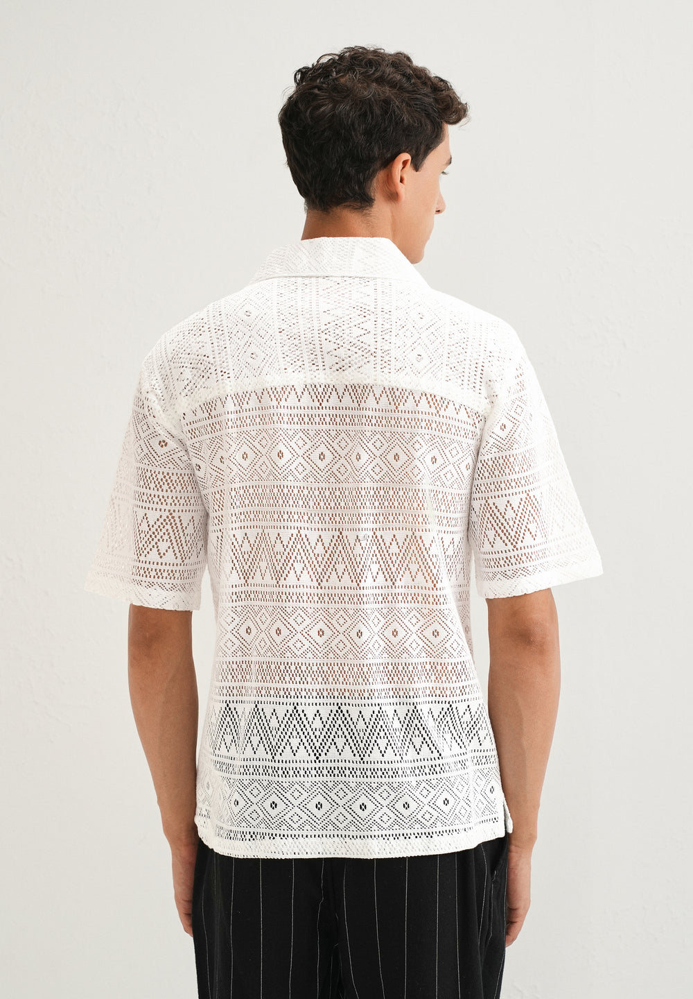 Cloud White Crochet Shirt