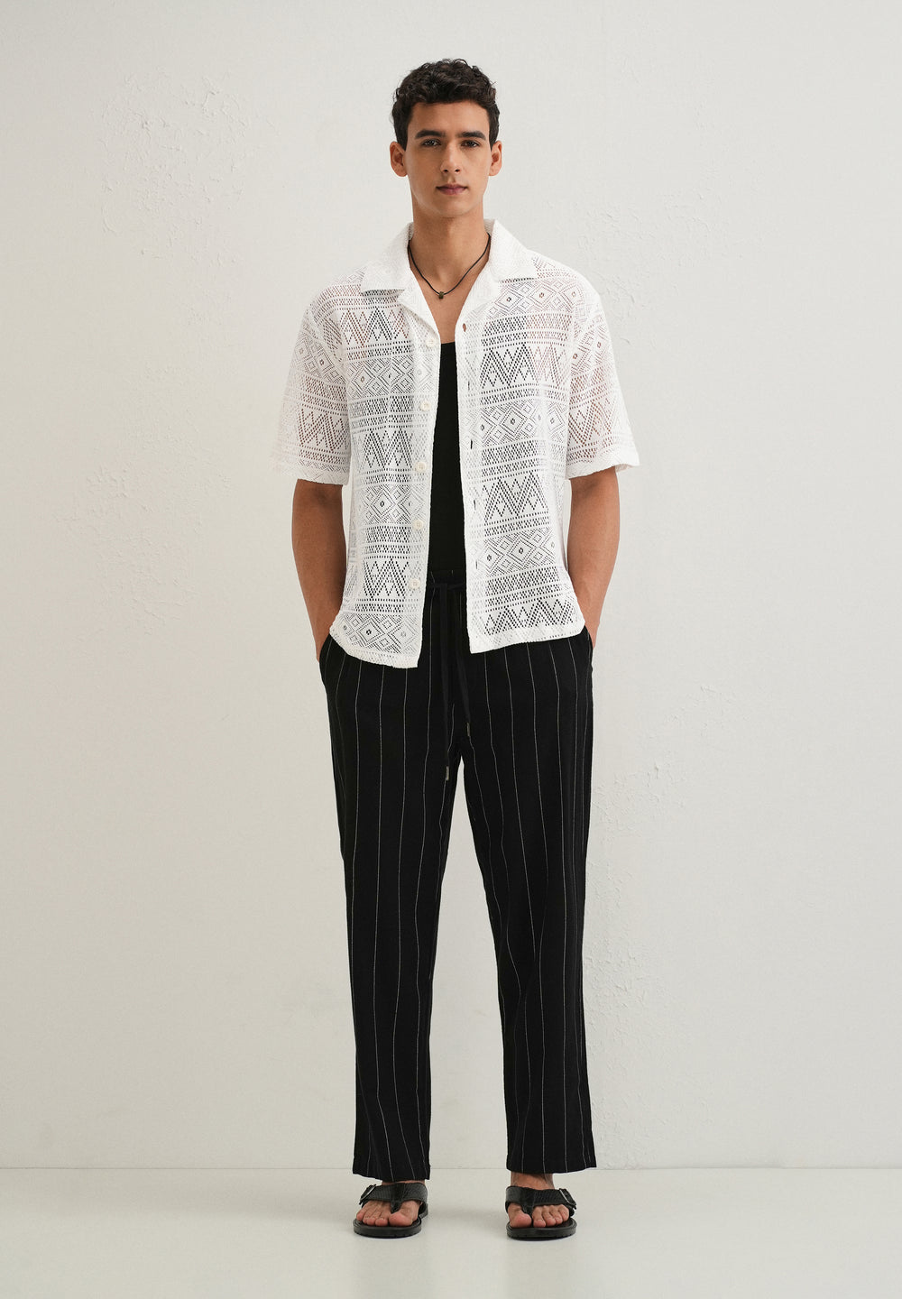 Cloud White Crochet Shirt