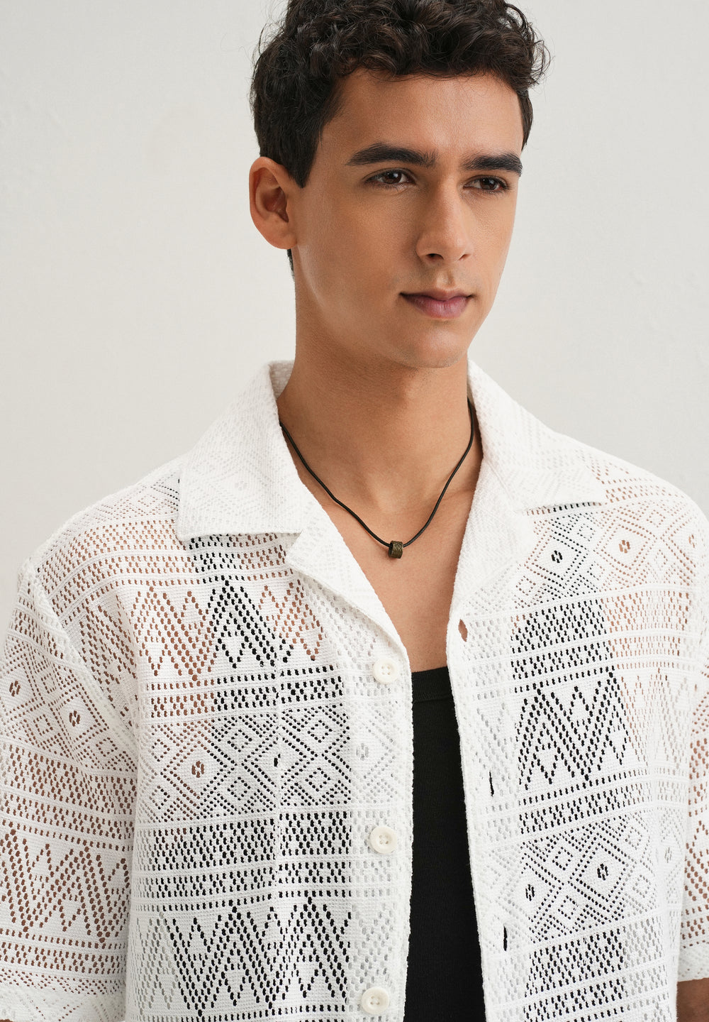 Cloud White Crochet Shirt