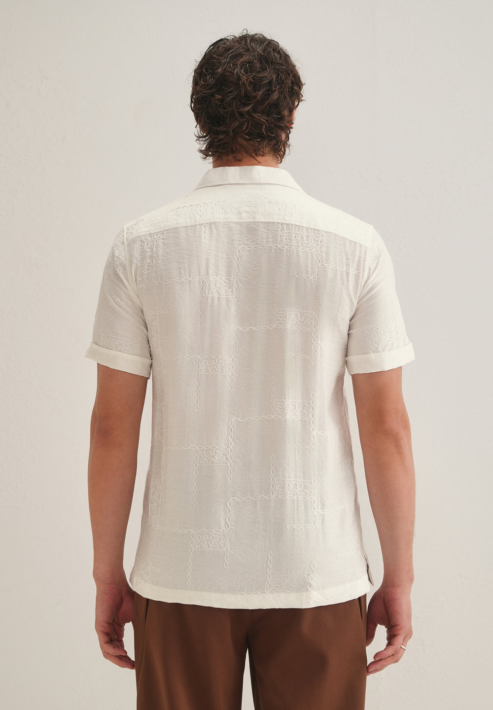 Cloud White Embroidery Shirt