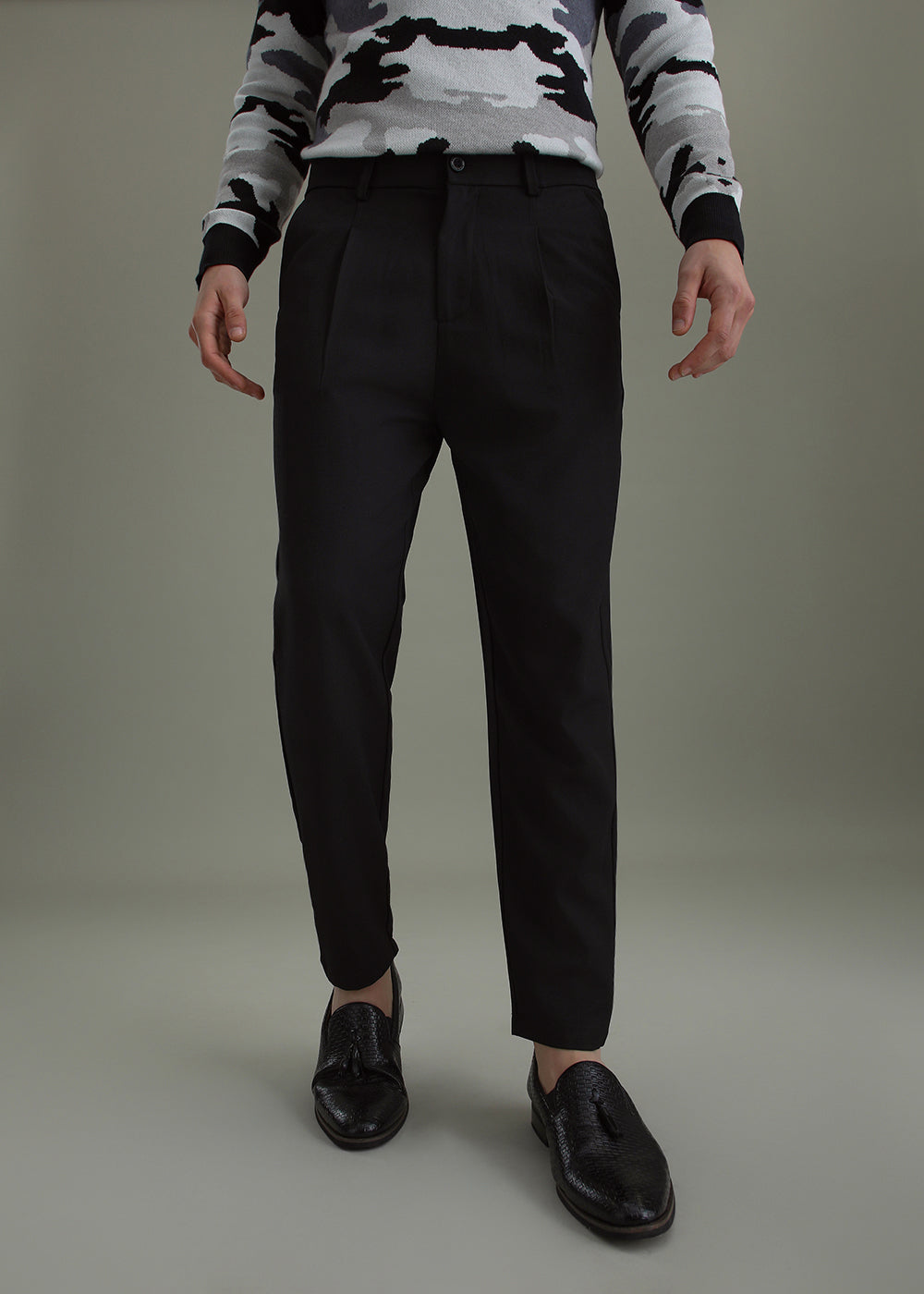 Coal Black Korean Pant