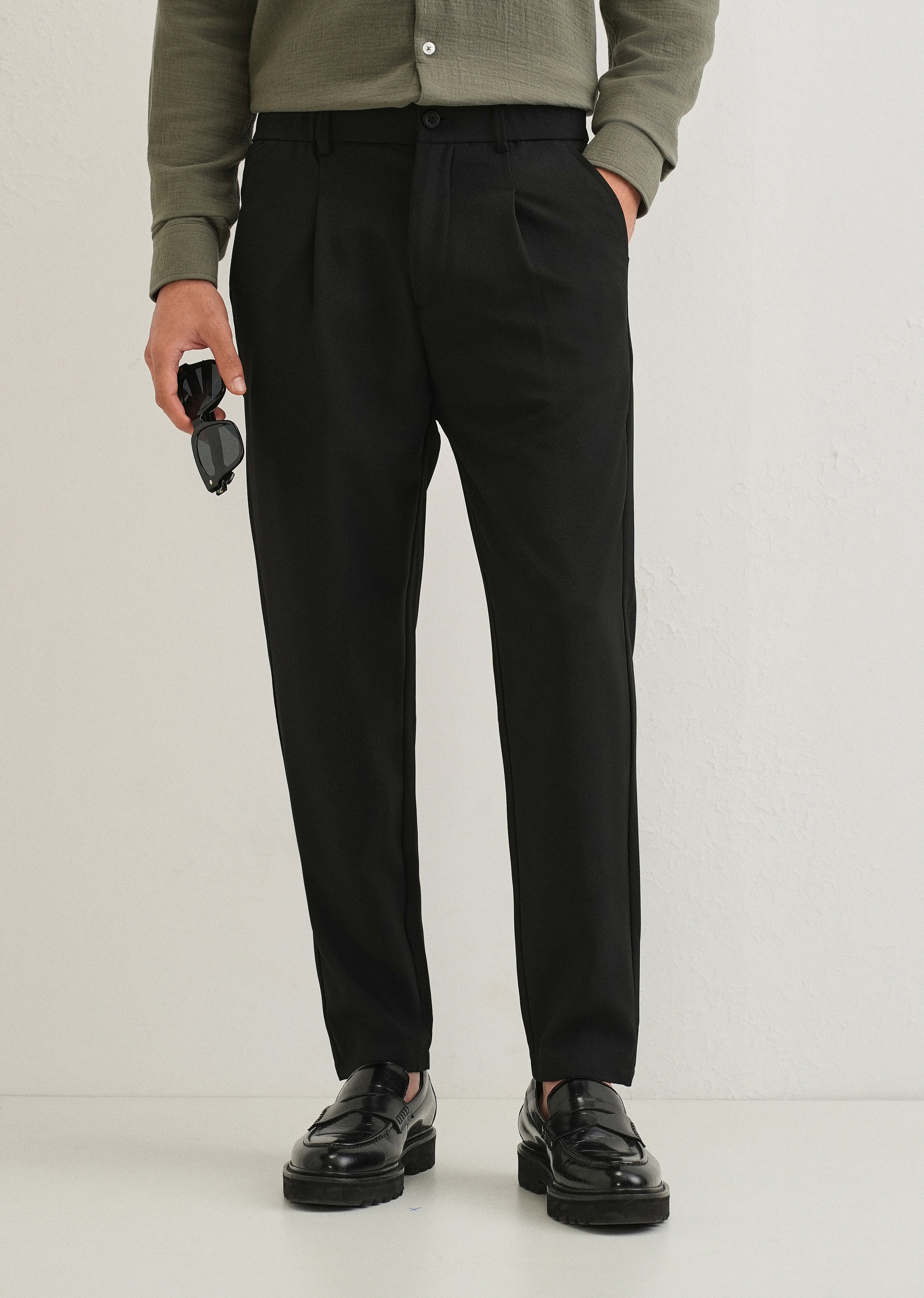 Coal Black Korean Pant