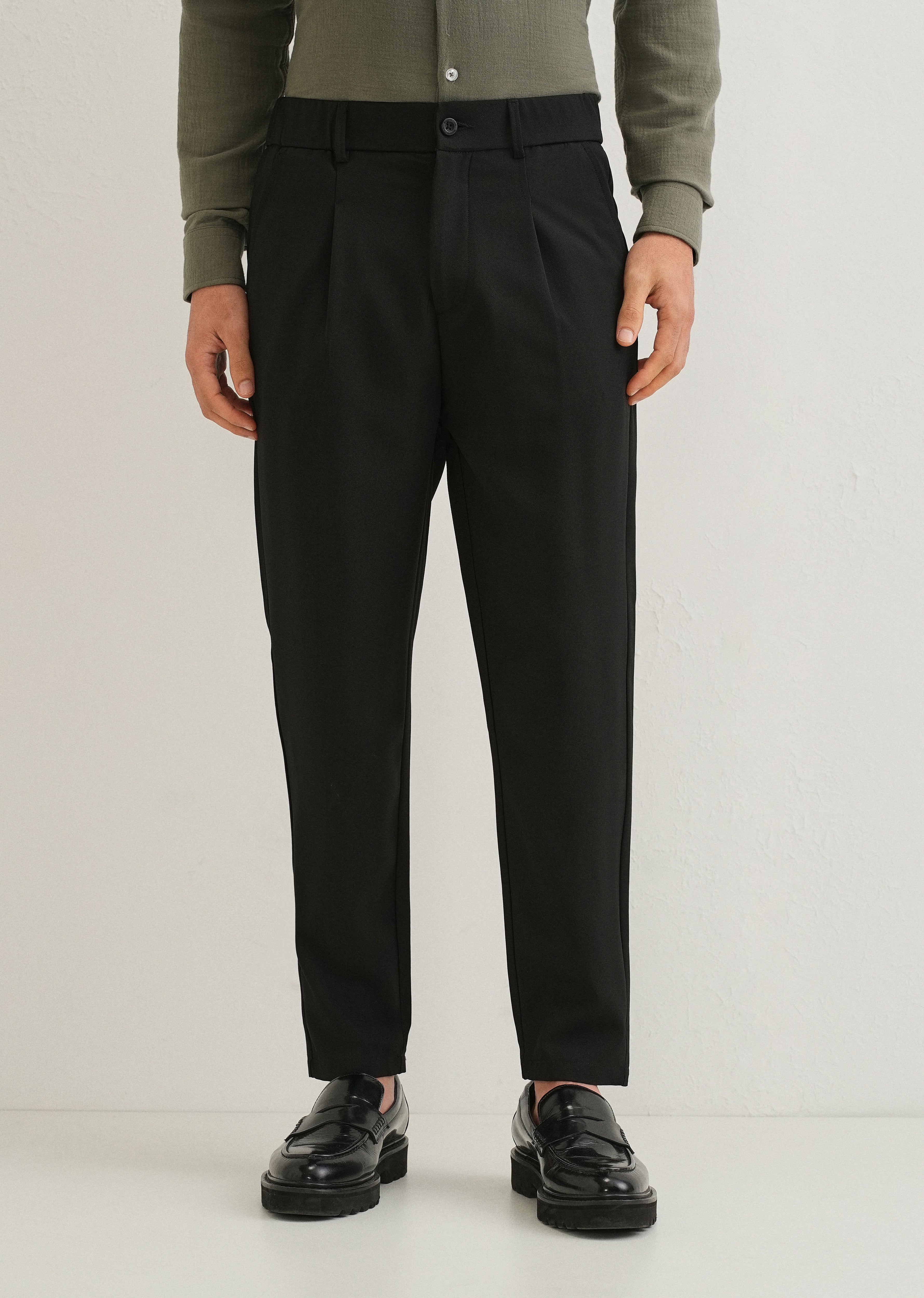 Coal Black Korean Pant