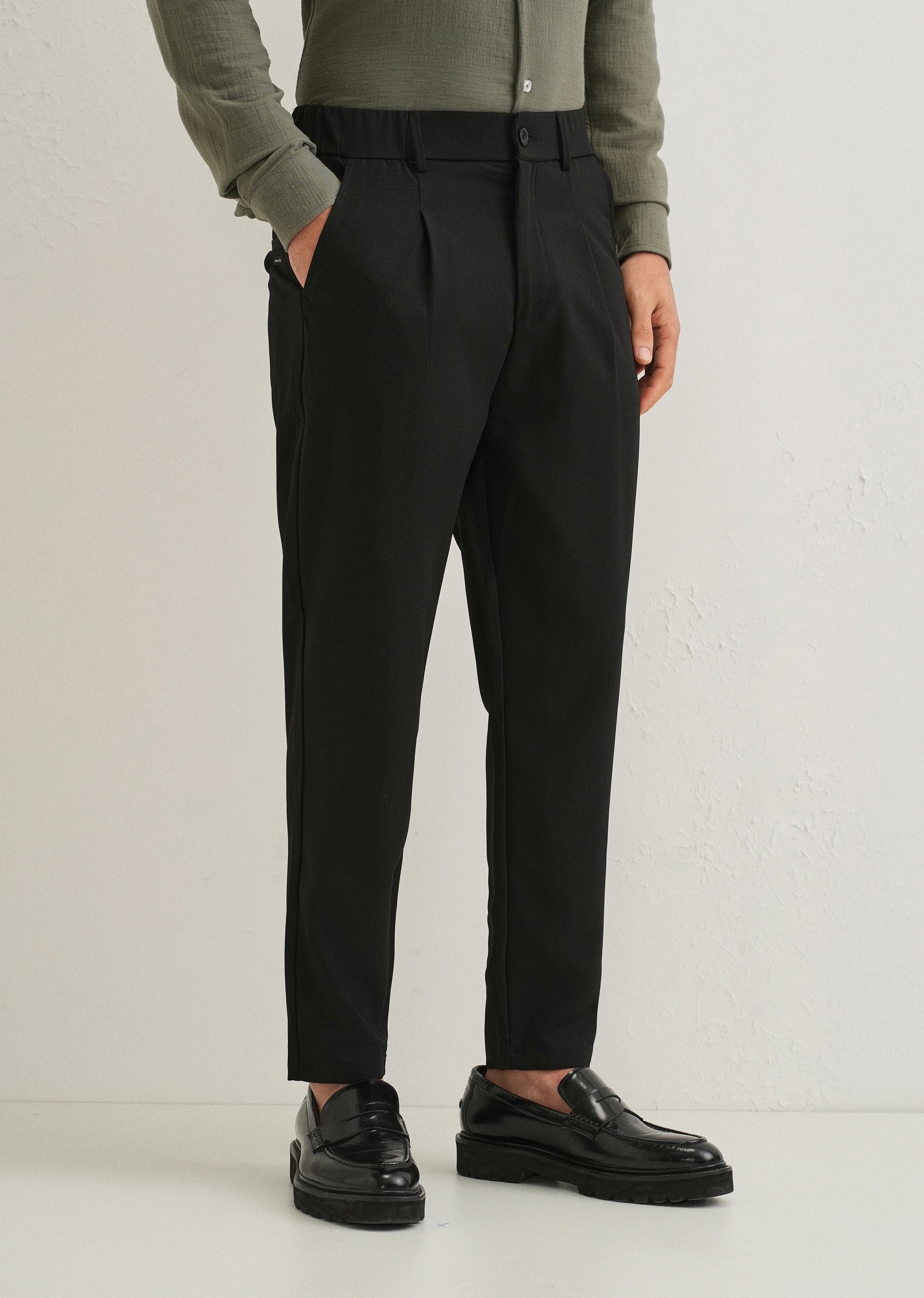 Coal Black Korean Pant