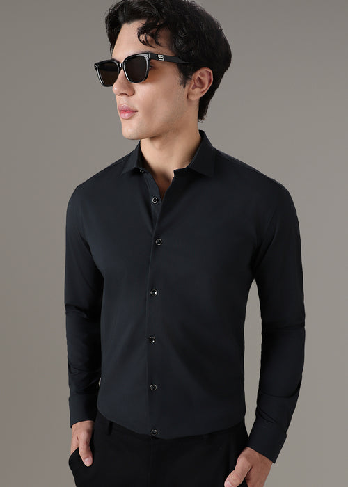 Coal Black Wrinkle Free Shirt