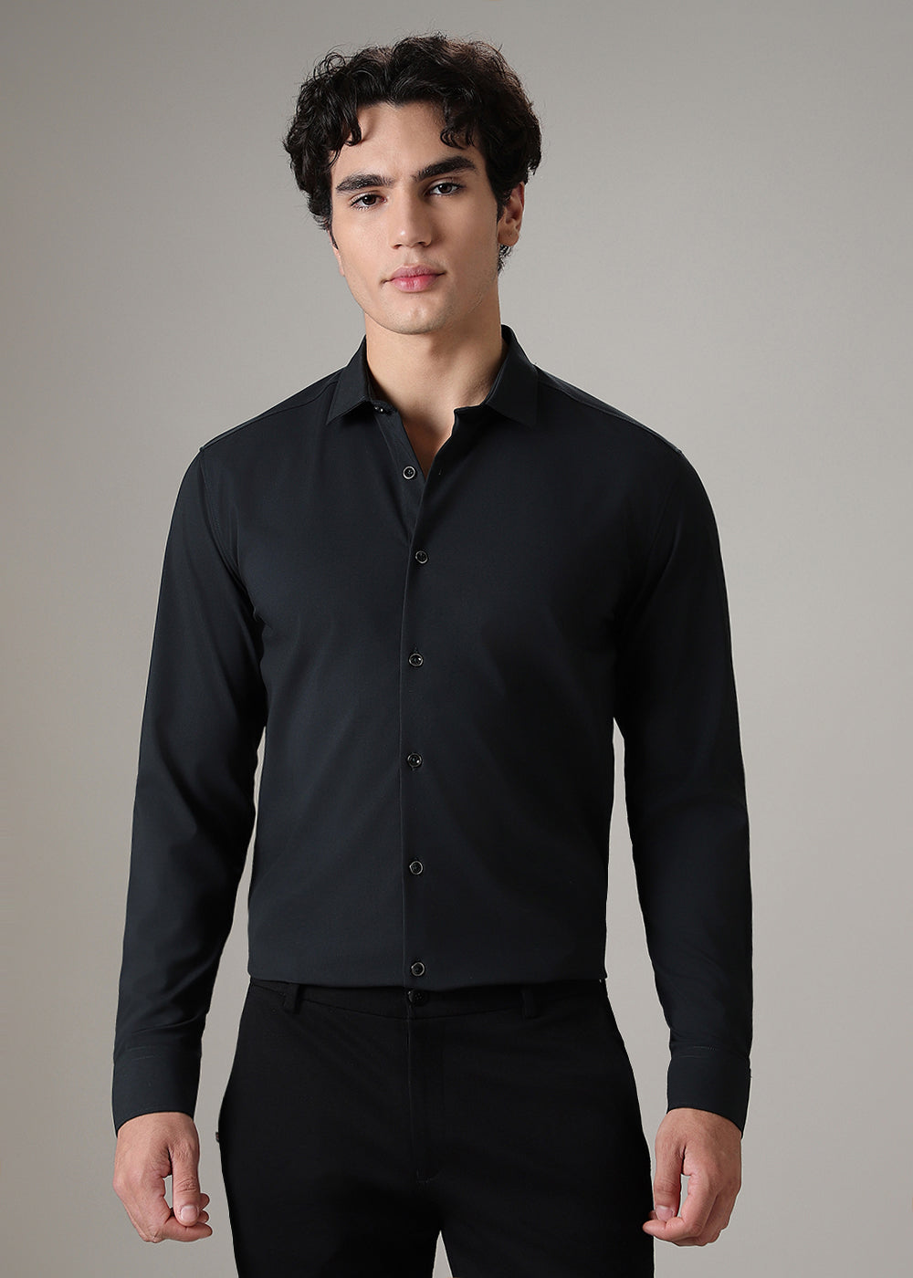 Coal Black Wrinkle Free Shirt