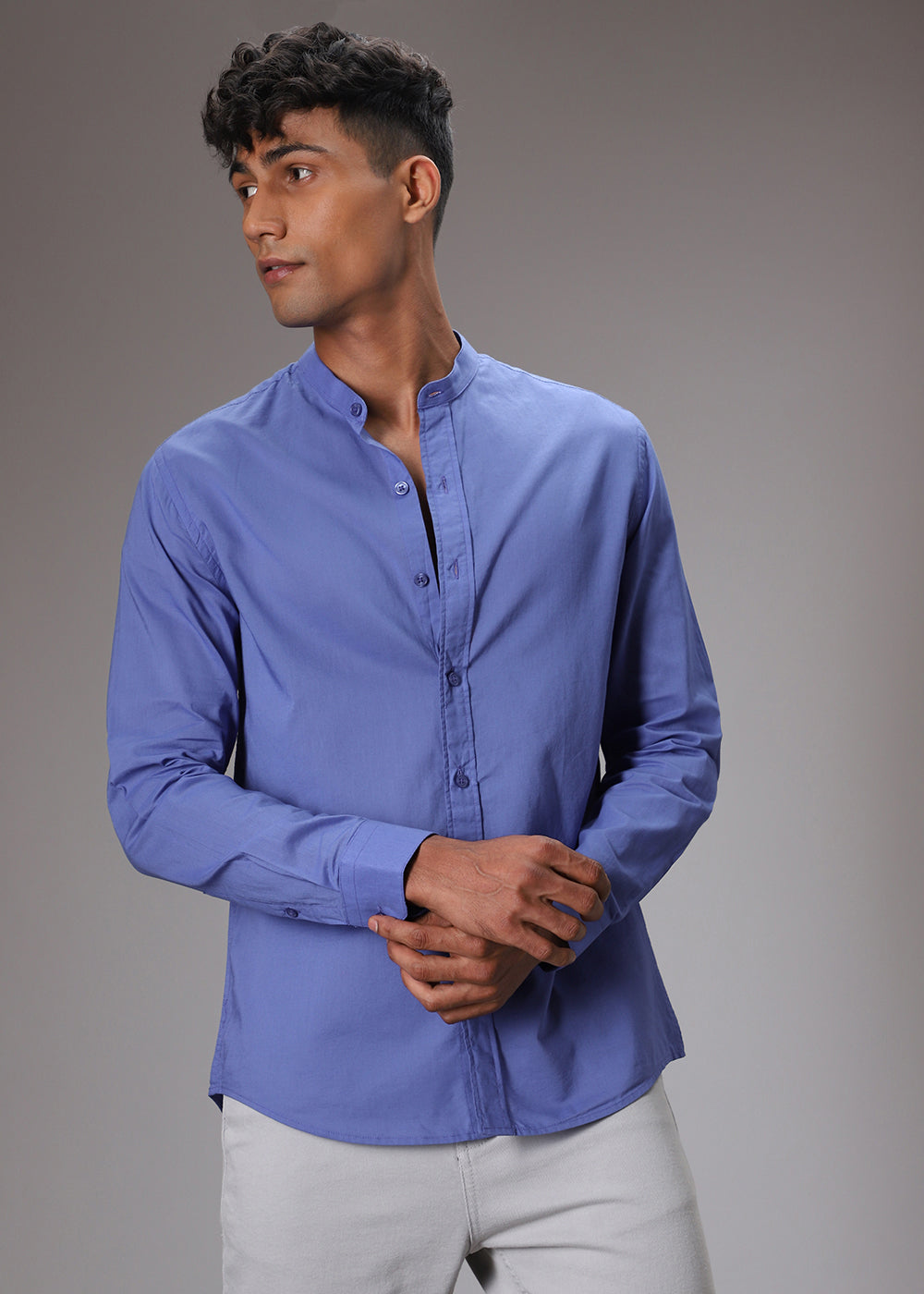 Cobalt Blue Cotton Shirt