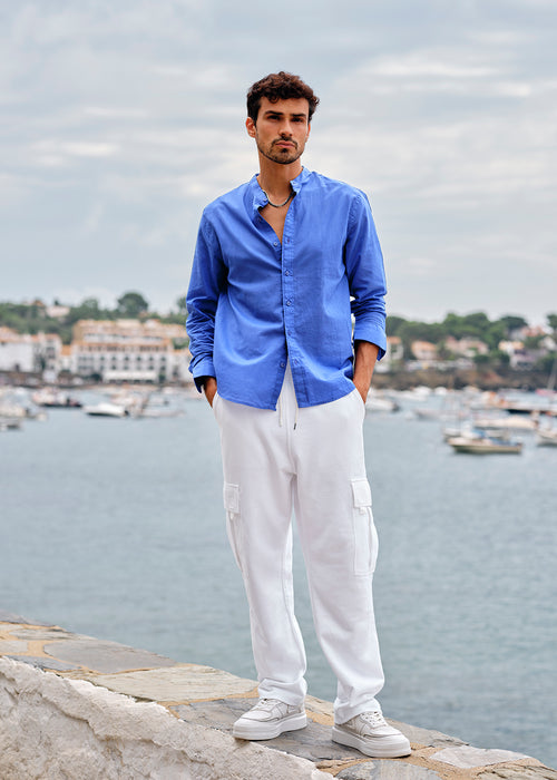 Cobalt Blue Cotton Shirt