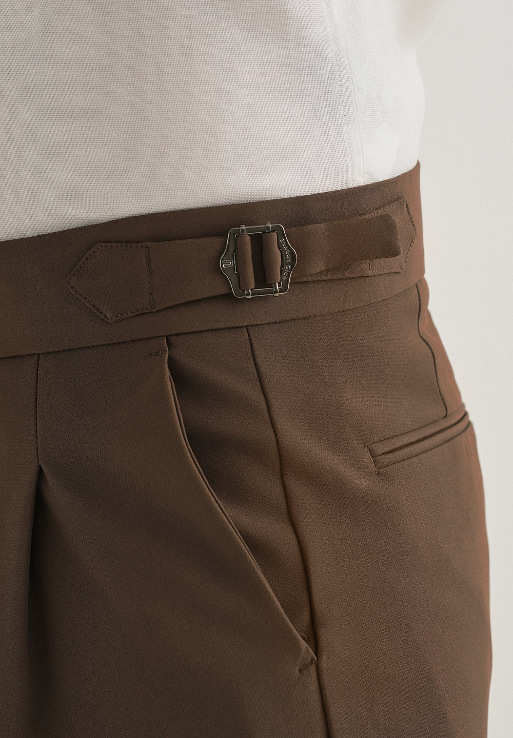 Coffee Brown Pleated Gurkha Pant