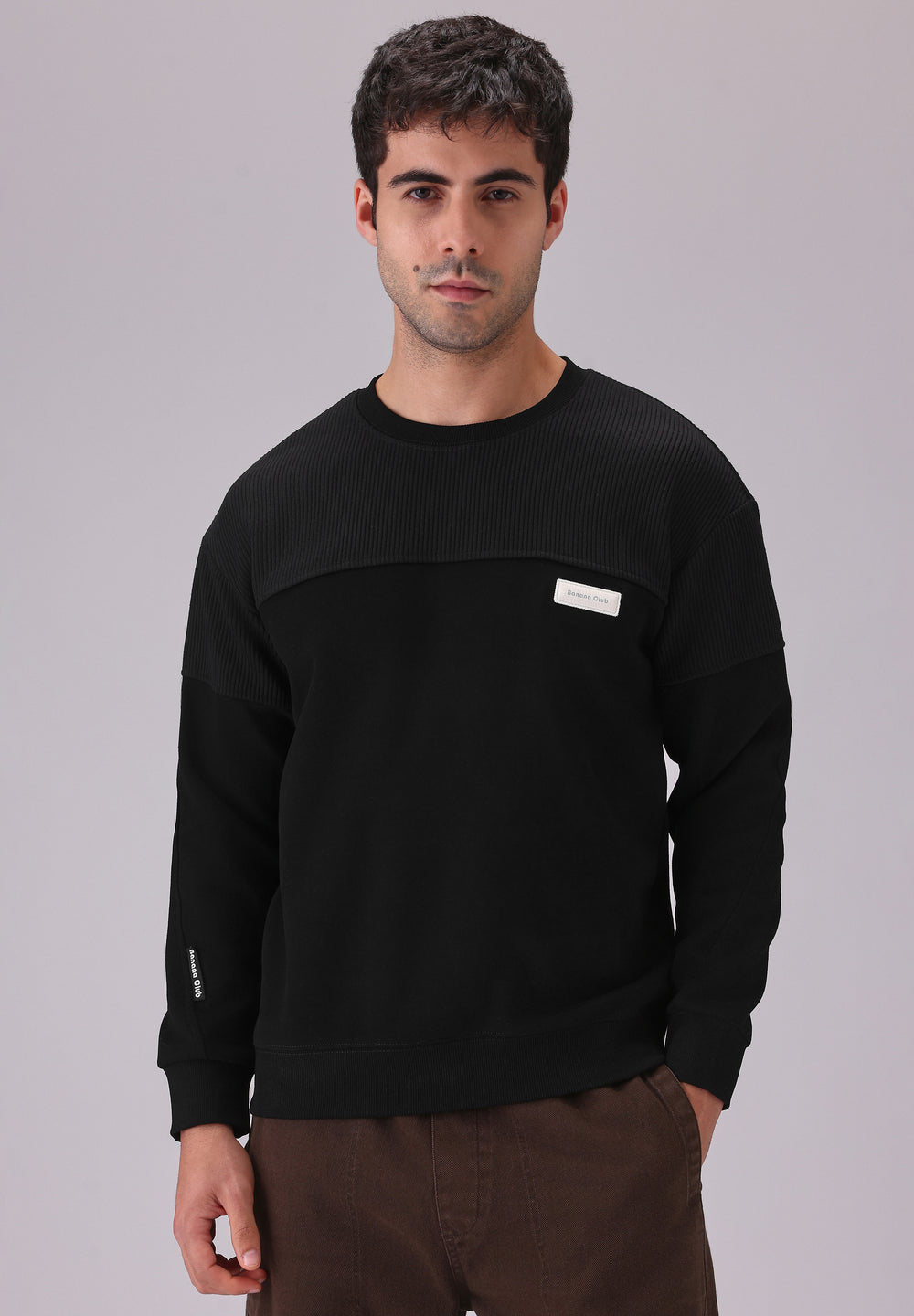 Colour Block Black Sweatshirt
