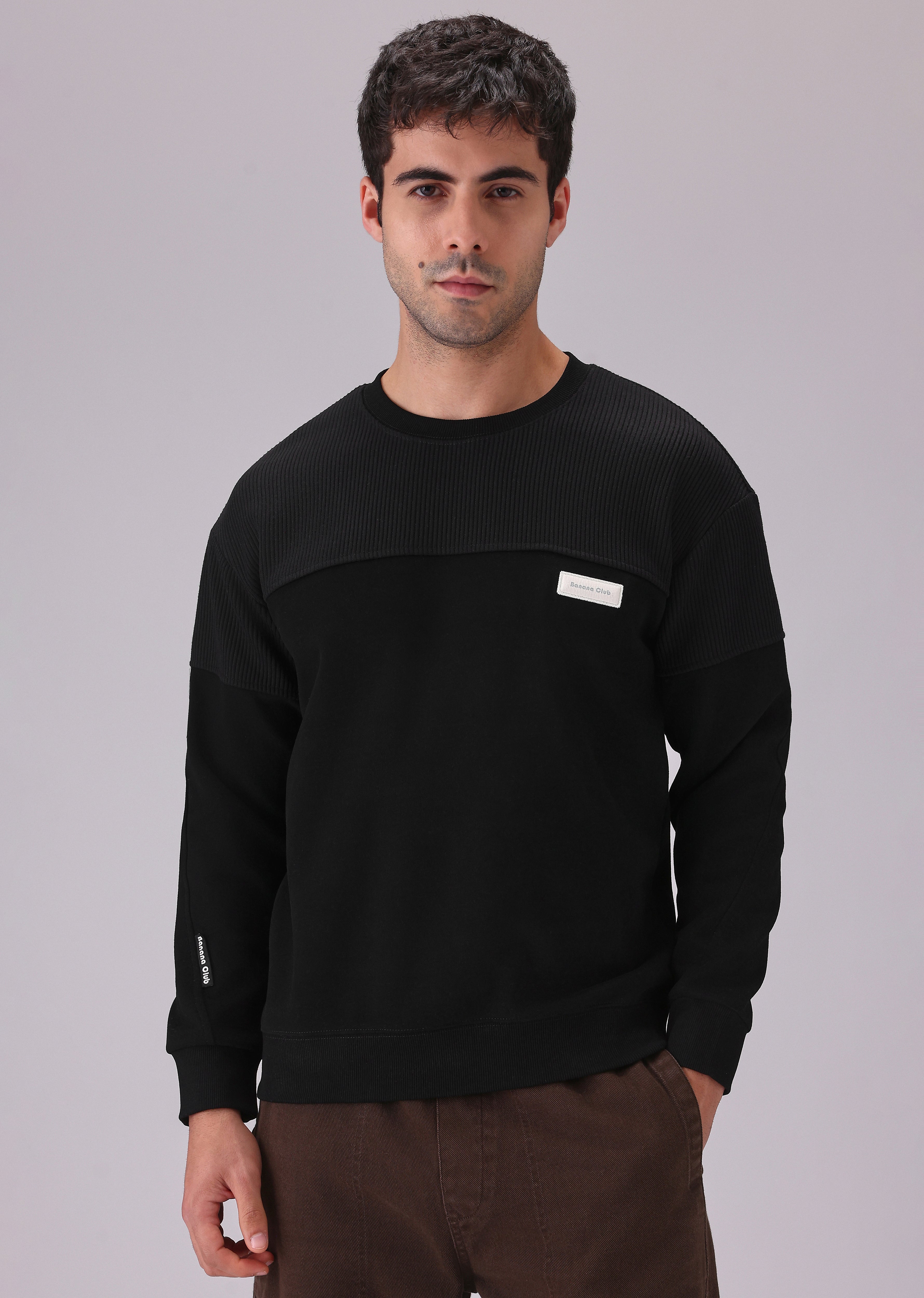 Colour Block Black Sweatshirt