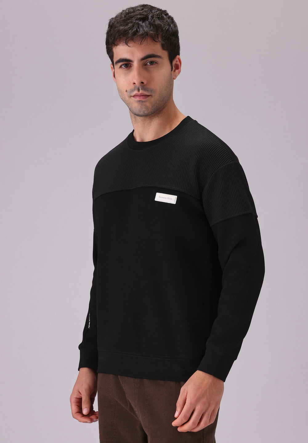 Colour Block Black Sweatshirt