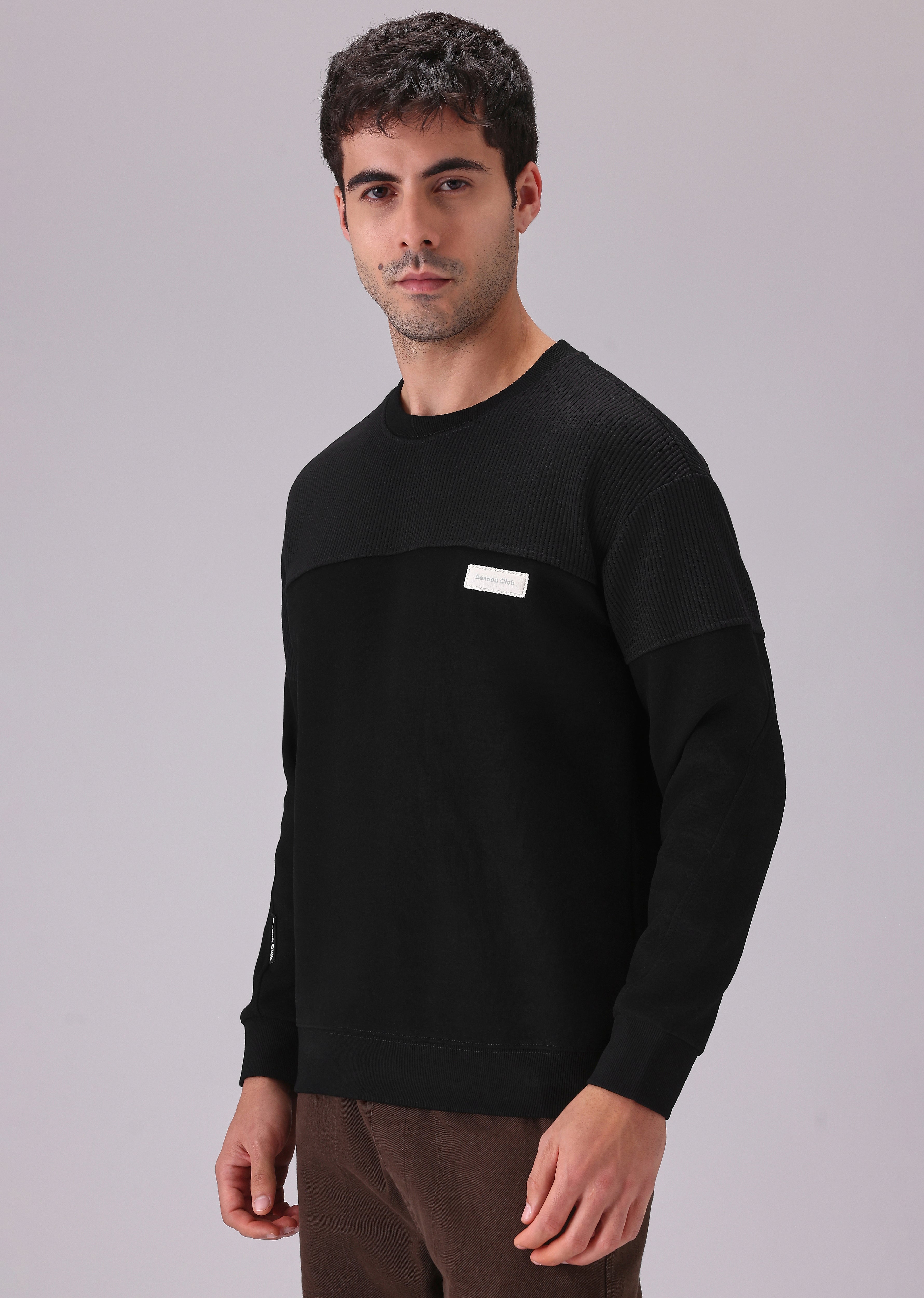 Colour Block Black Sweatshirt