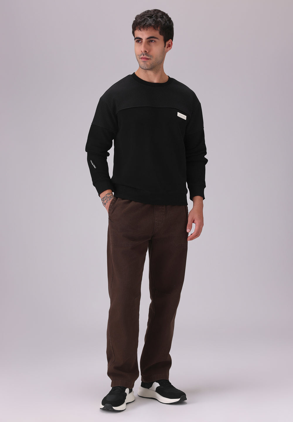 Colour Block Black Sweatshirt