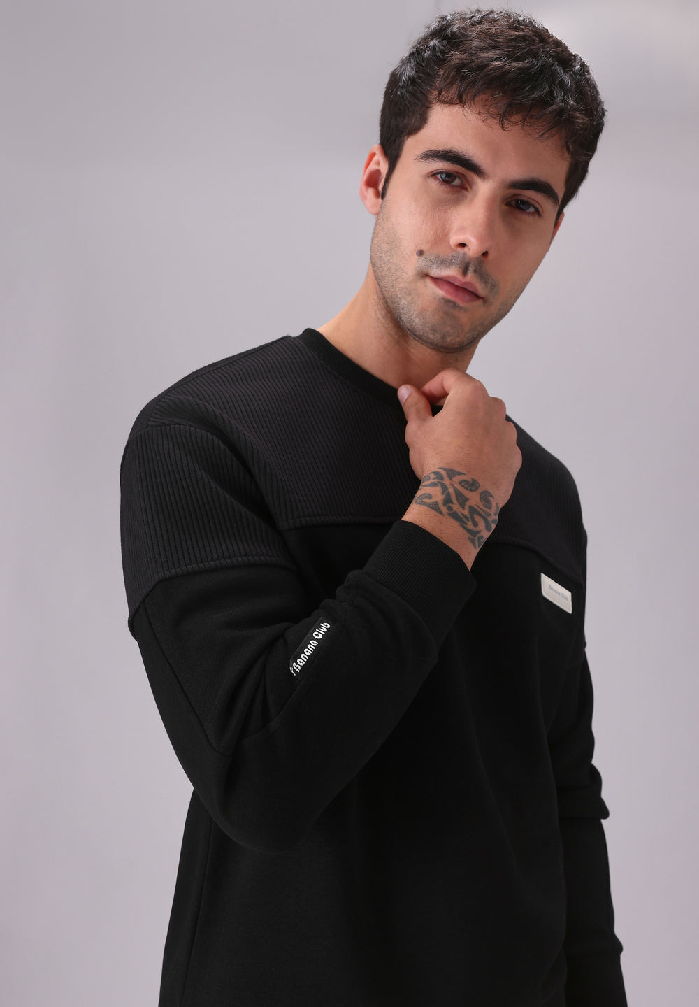 Colour Block Black Sweatshirt
