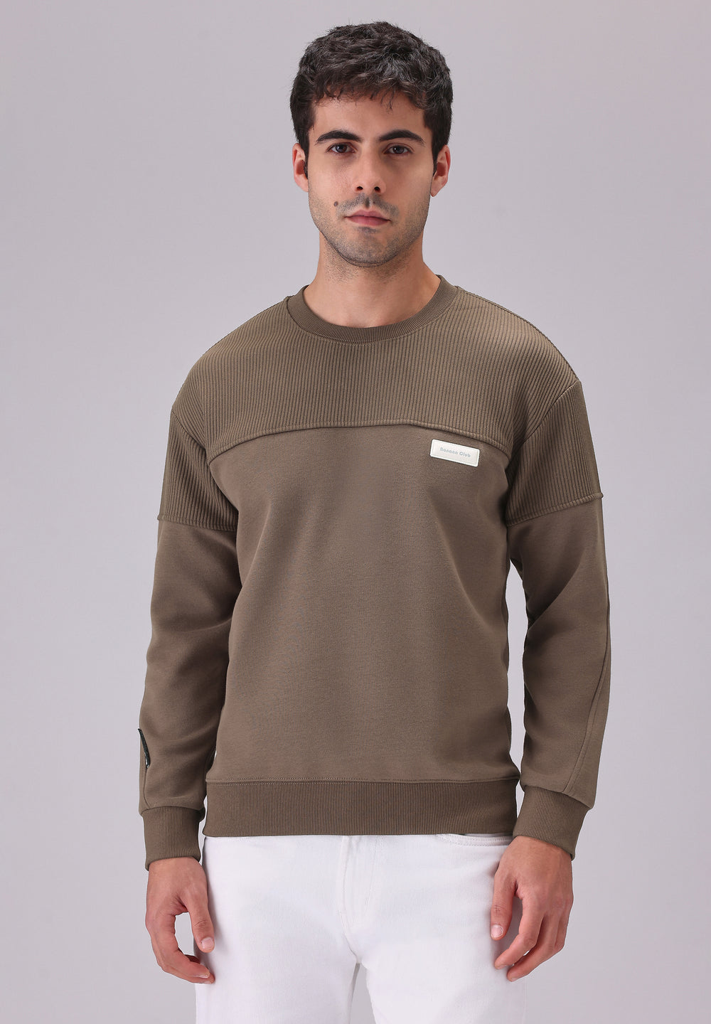 Colour Block Brown Sweatshirt