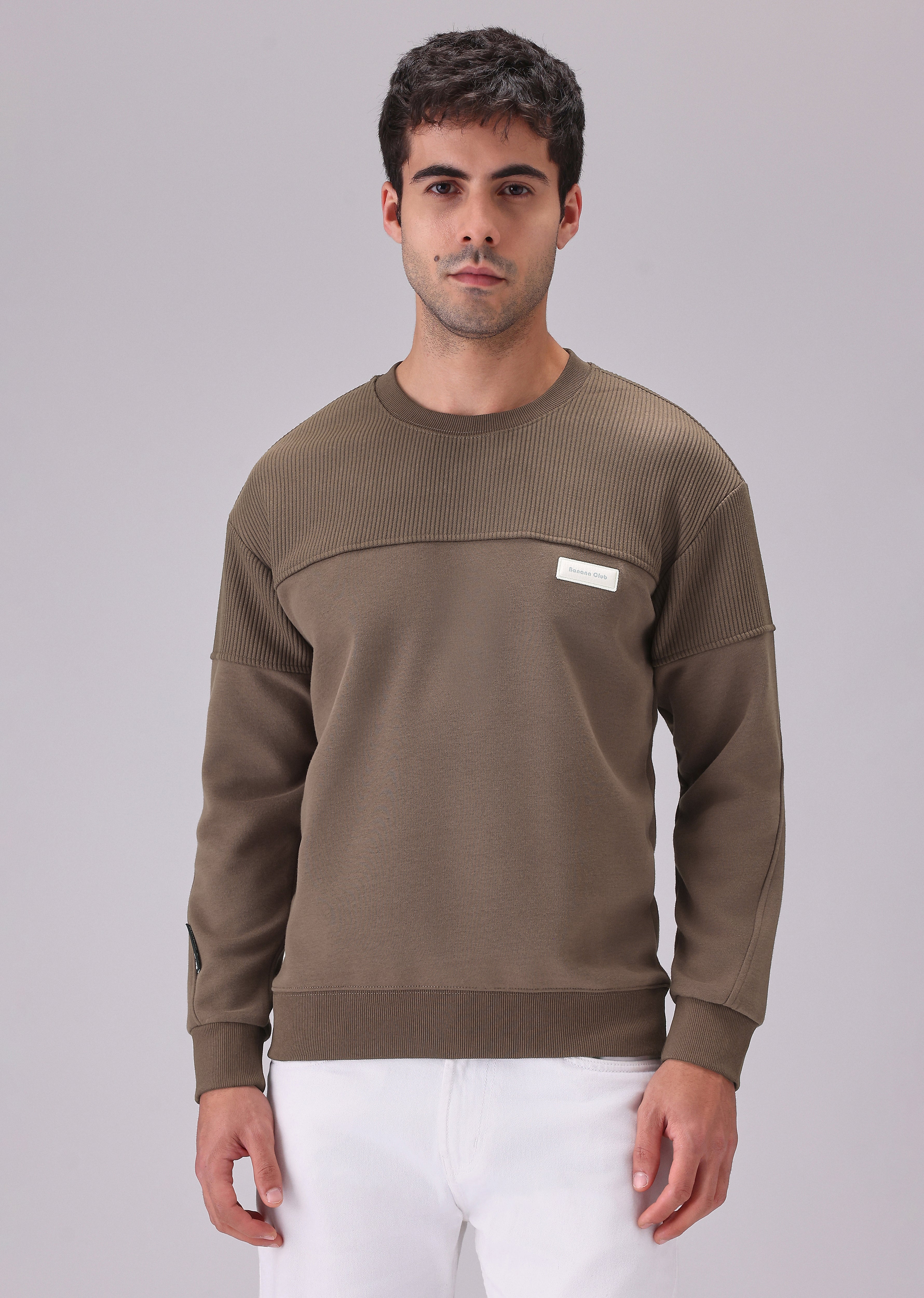 Colour Block Brown Sweatshirt