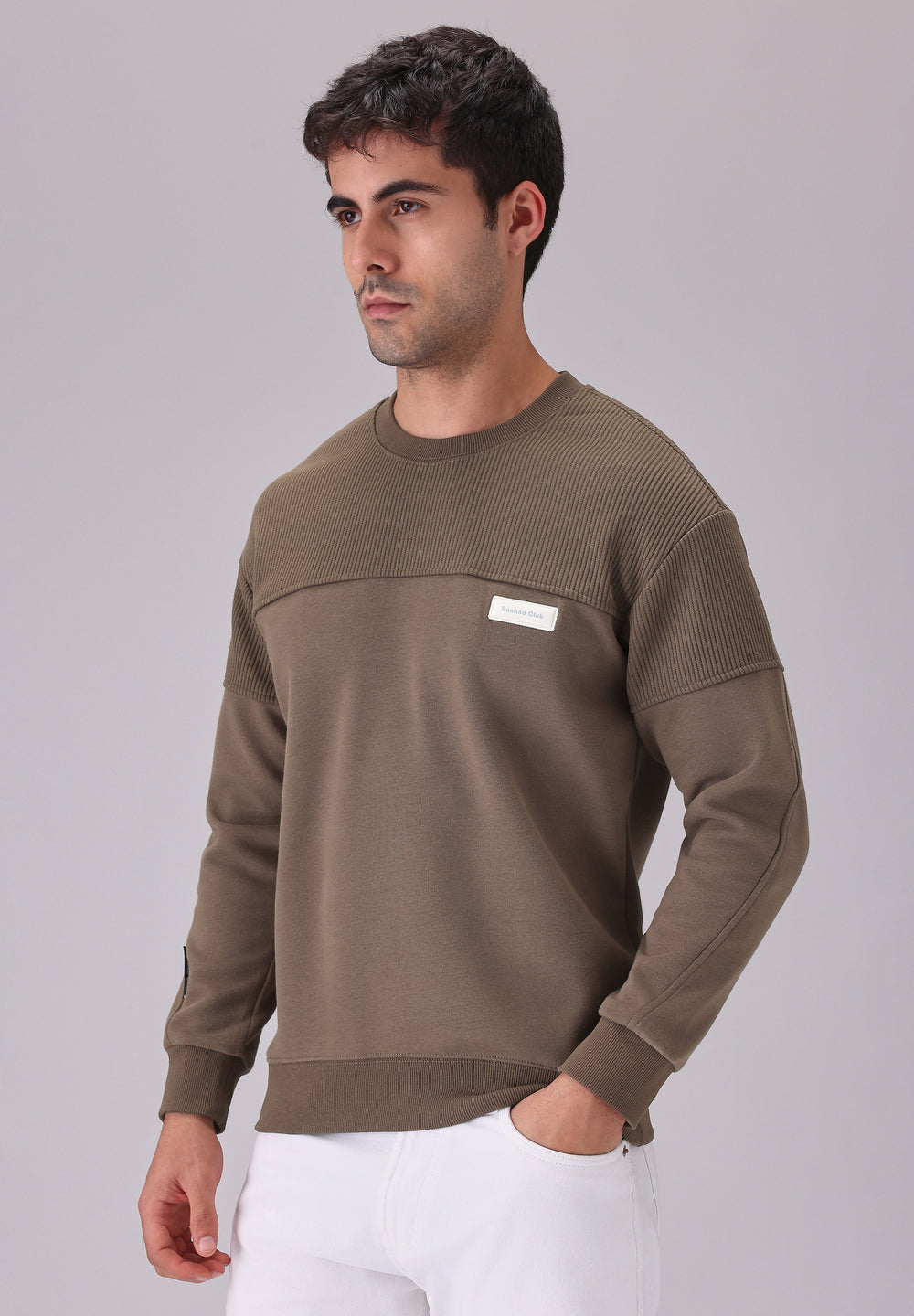 Colour Block Brown Sweatshirt