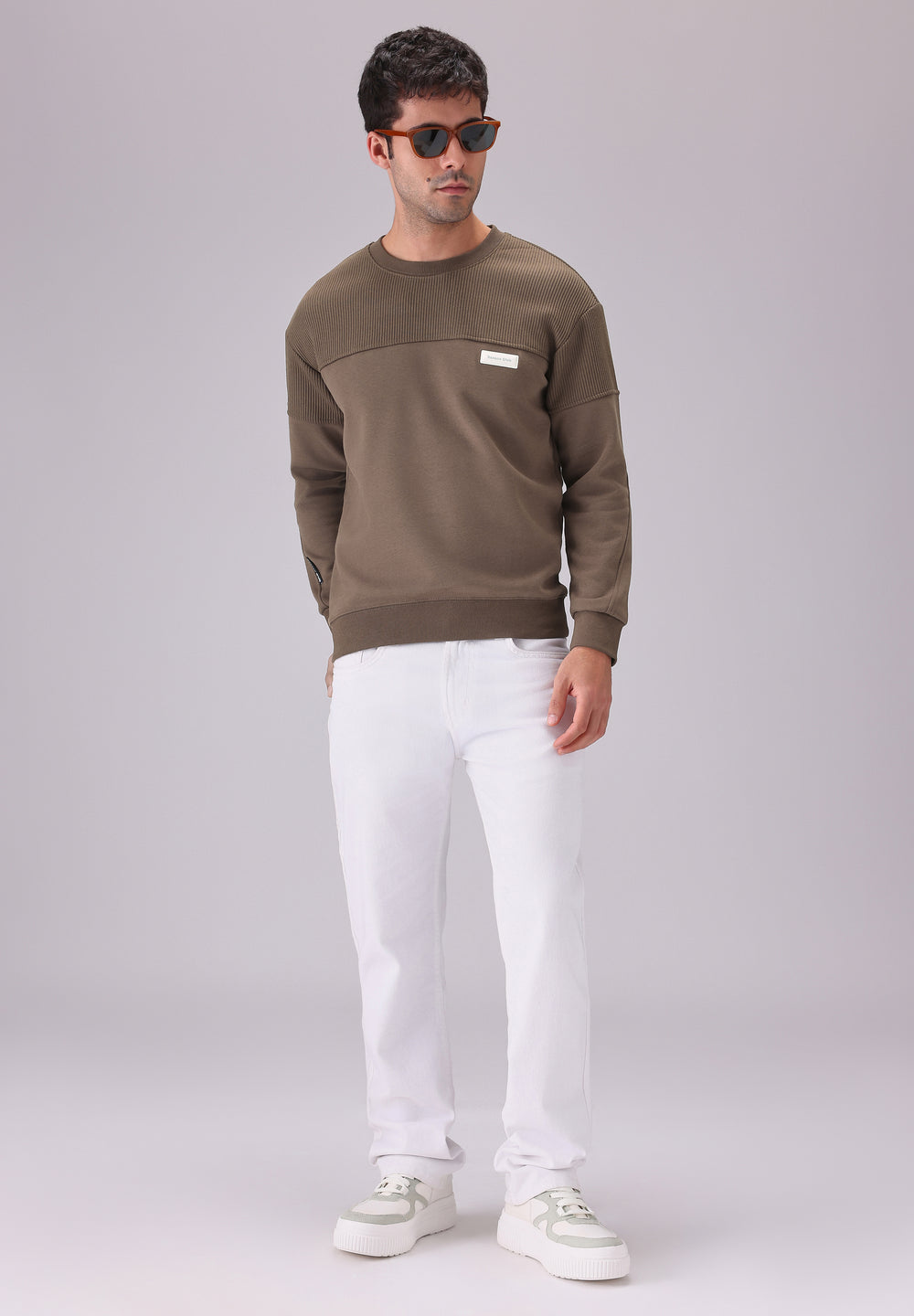 Colour Block Brown Sweatshirt