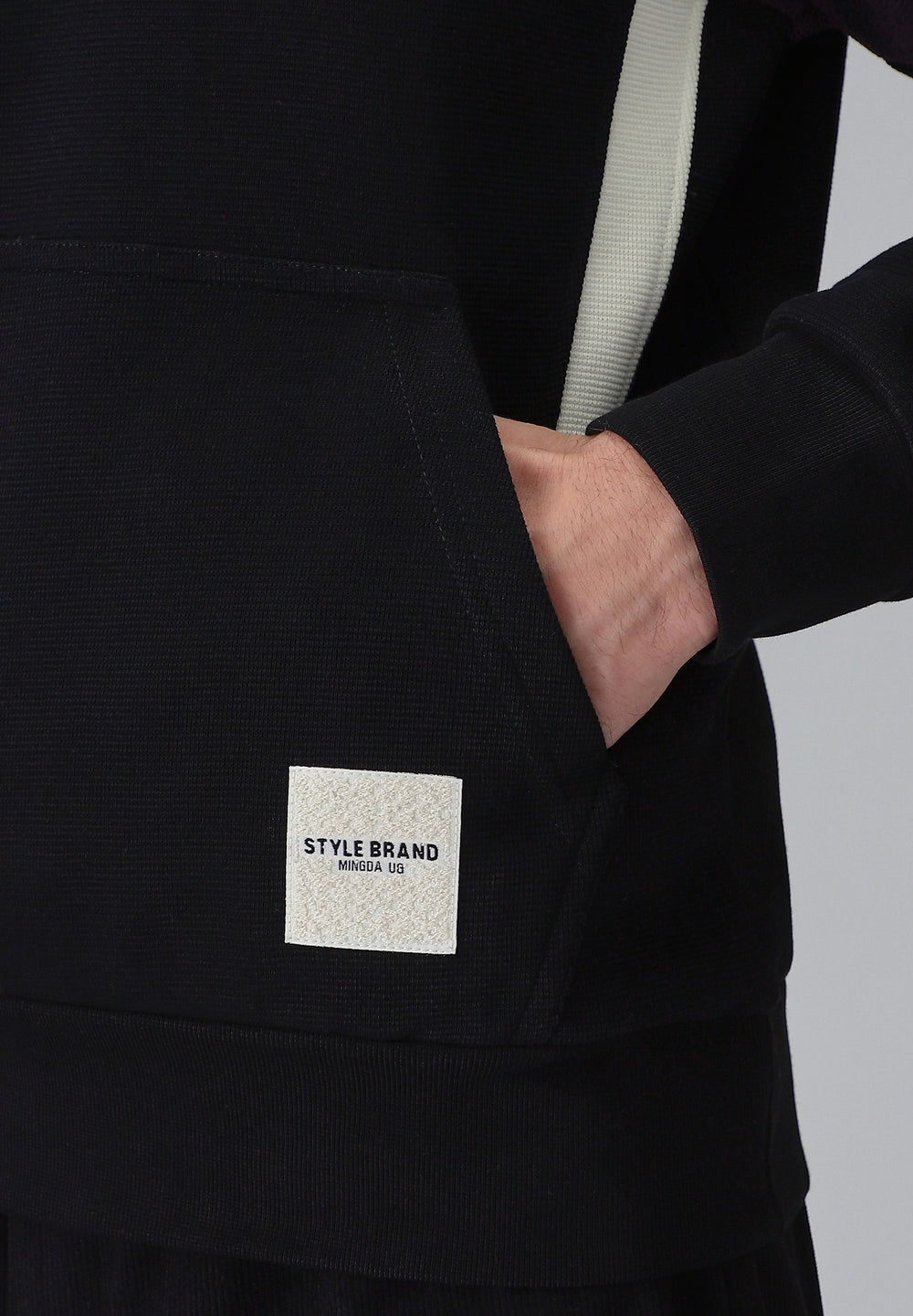 Colour Block Zip Black Sweatshirt