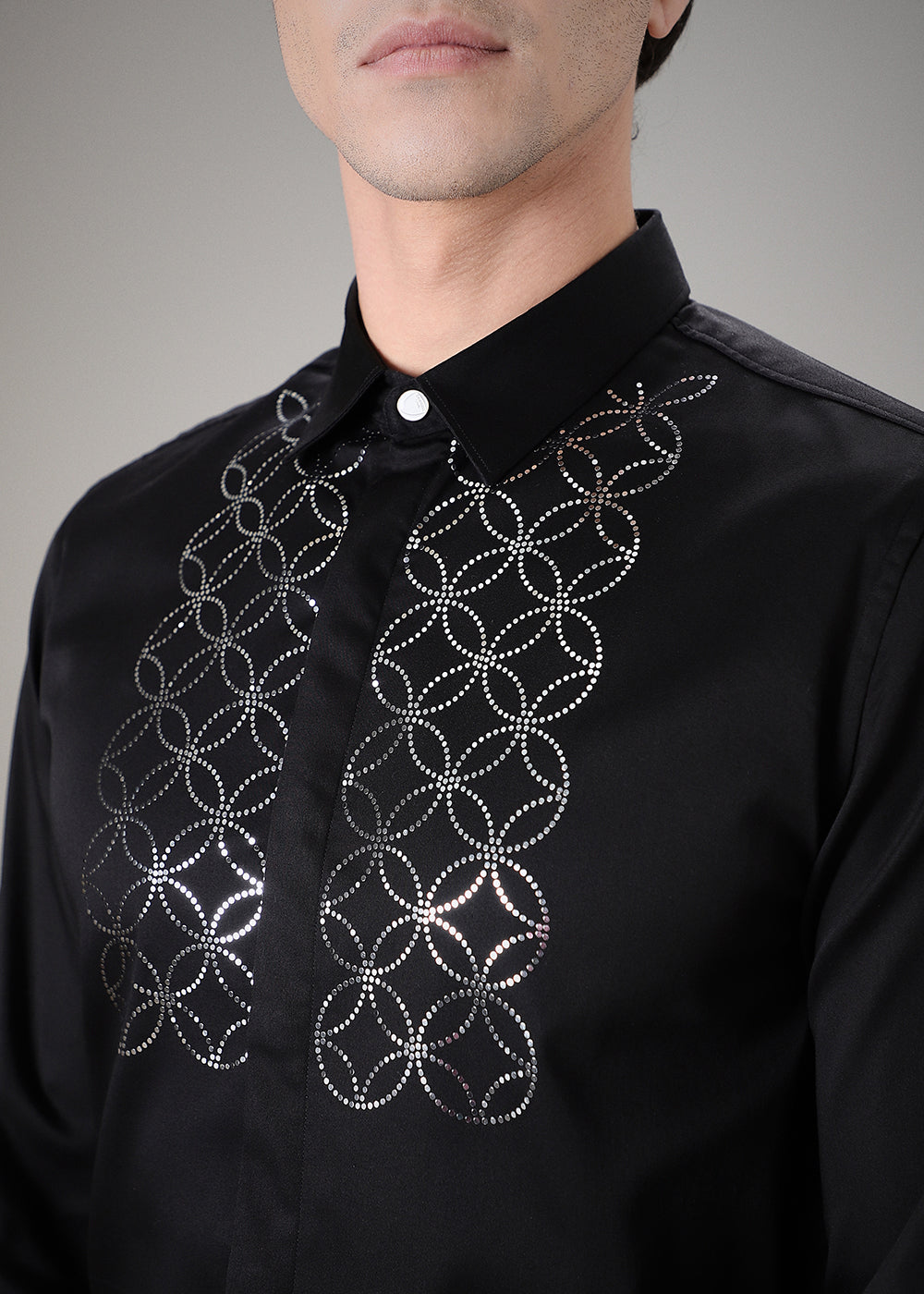 Concentric Black Designer Shirt