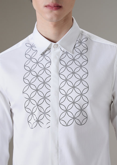 Concentric White Designer Shirt