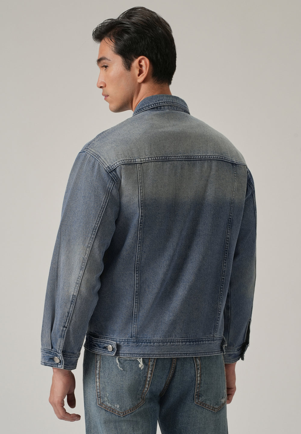 Contrast Panel Denim Jacket