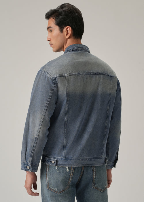 Contrast Panel Denim Shacket