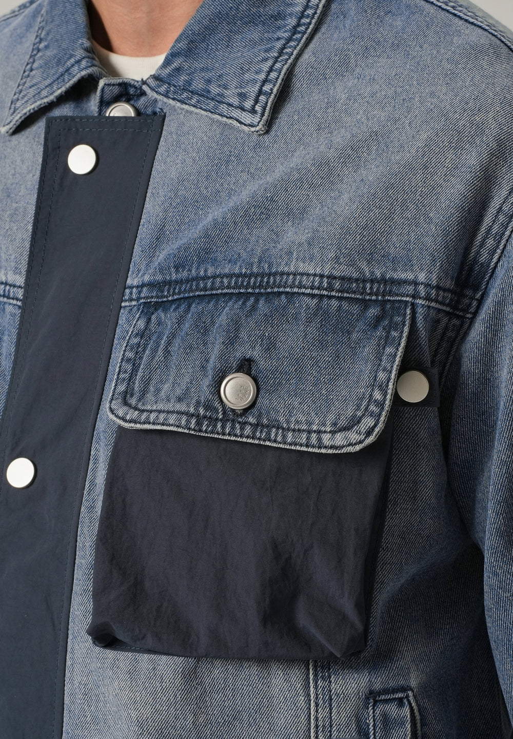 Contrast Panel Denim Jacket
