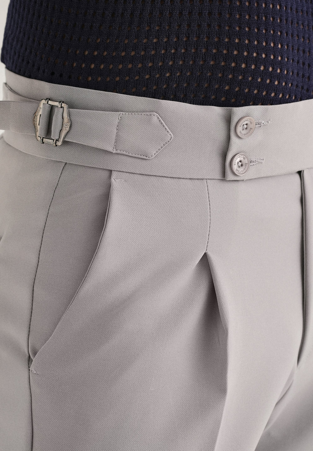 Cool Grey Pleated Gurkha Pant