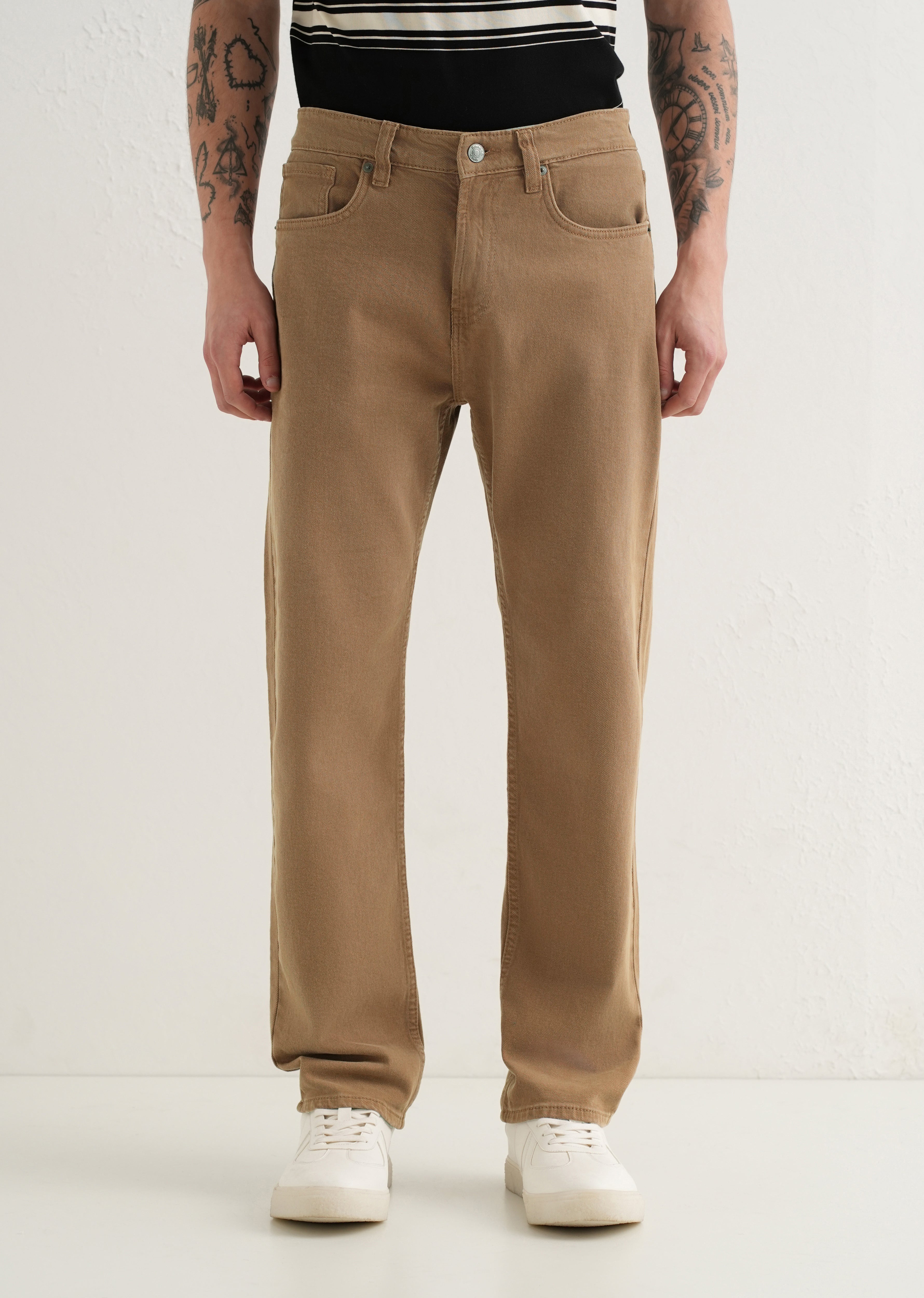 Copper Brown Straight Fit Denim