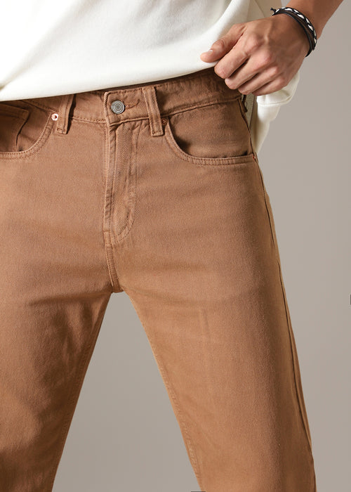 Copper Brown Straight Fit Denim