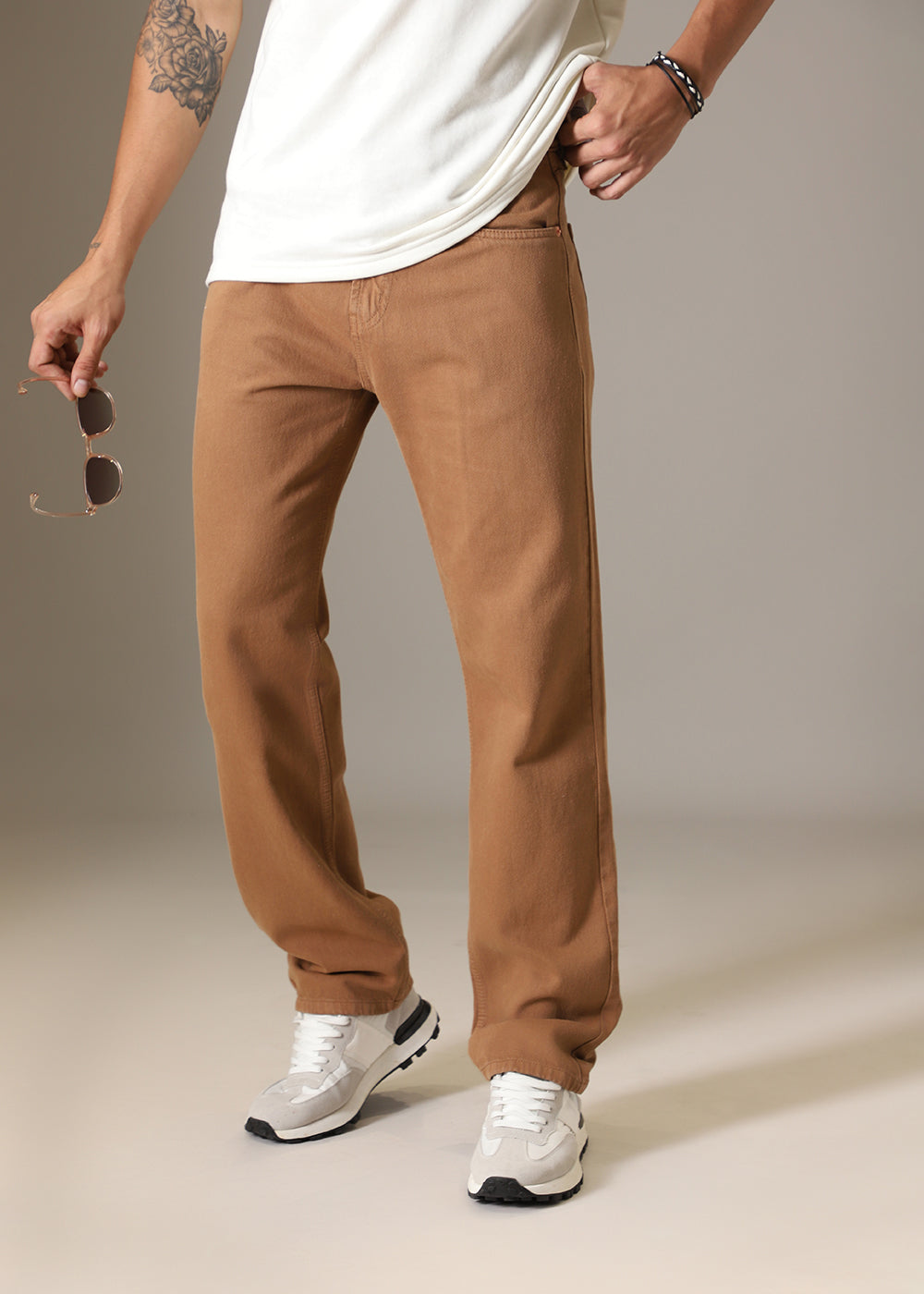 Copper Brown Straight Fit Denim