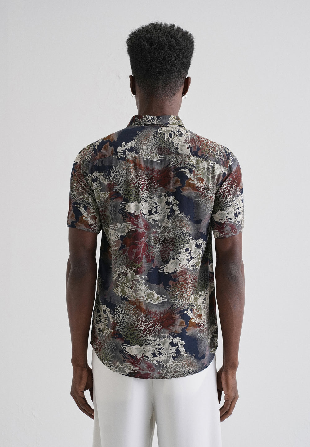 Coral Oasis Blue Feather shirt