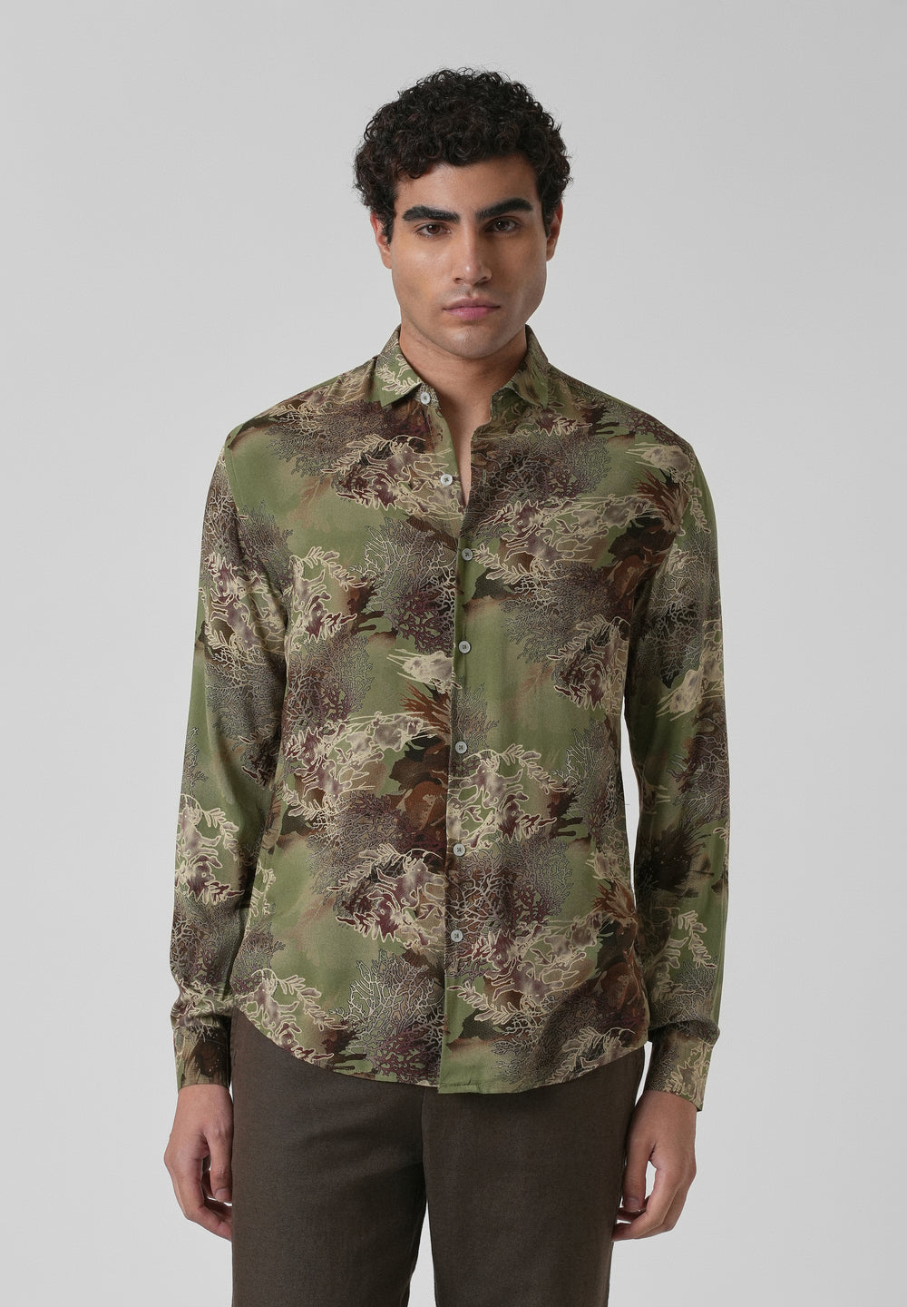 Coral Oasis Fern Feather shirt
