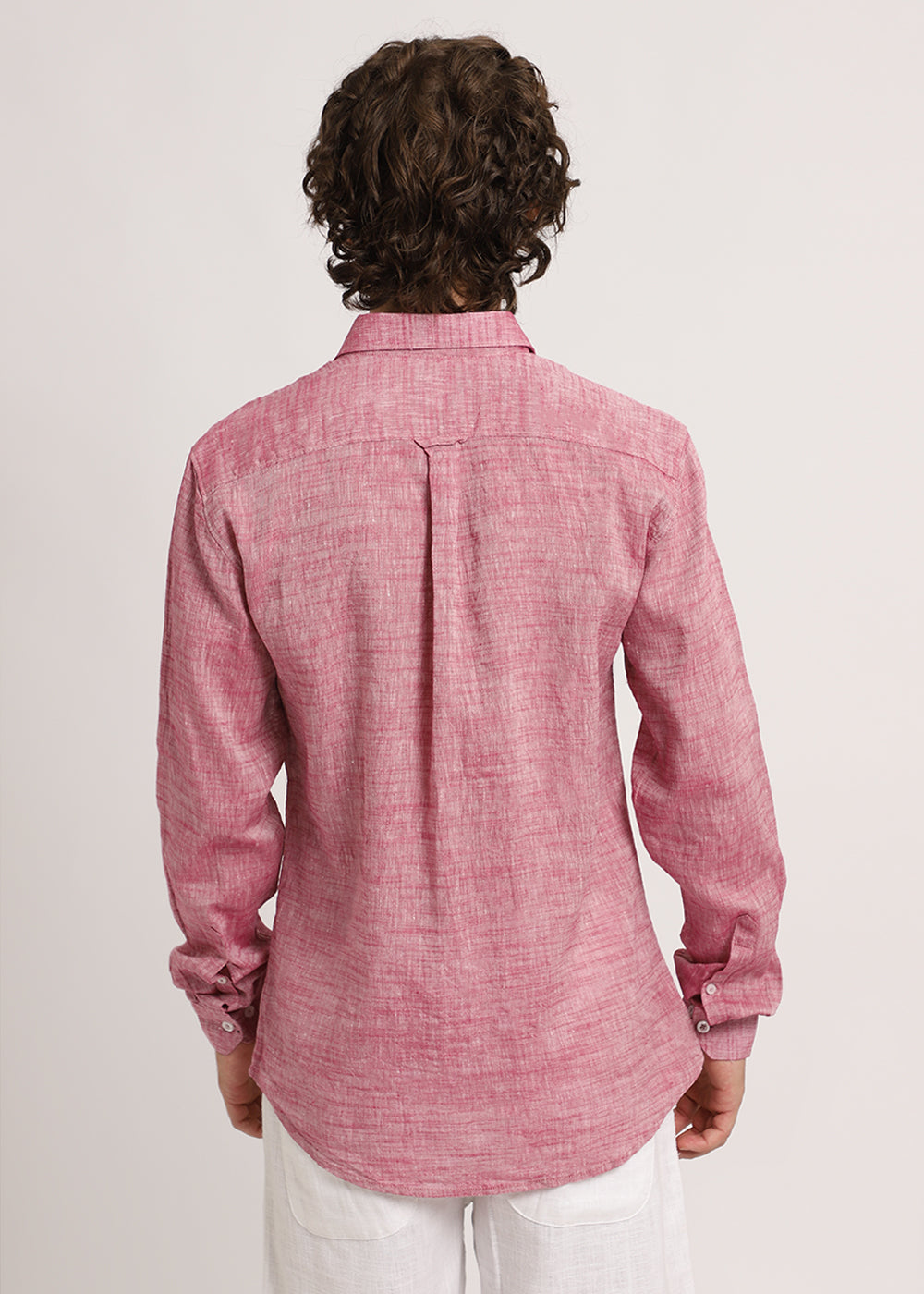 Coral Pink Linen Shirt