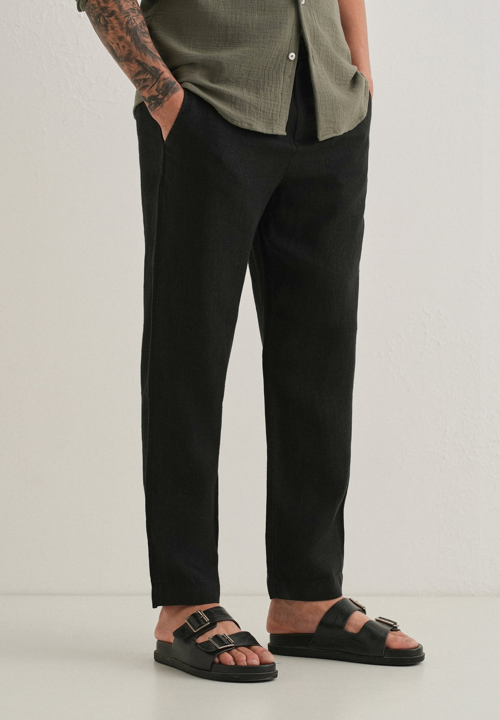 Cosmic Black Linen Pant