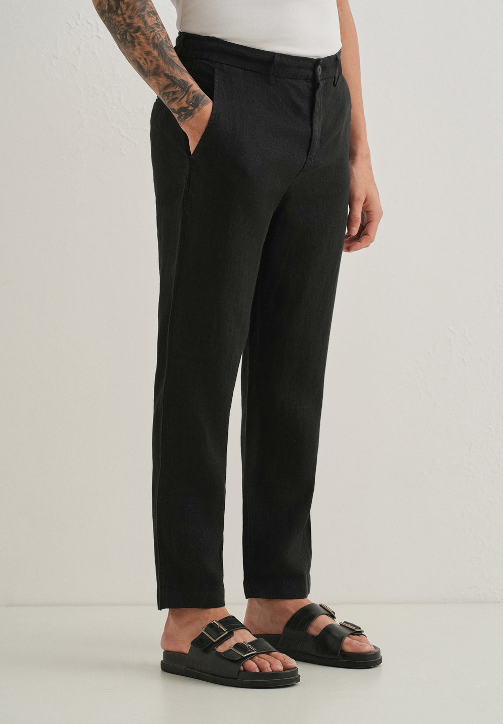 Cosmic Black Linen Pant