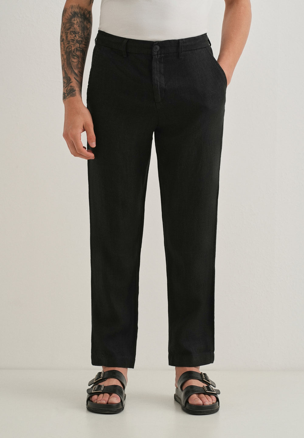 Cosmic Black Linen Pant