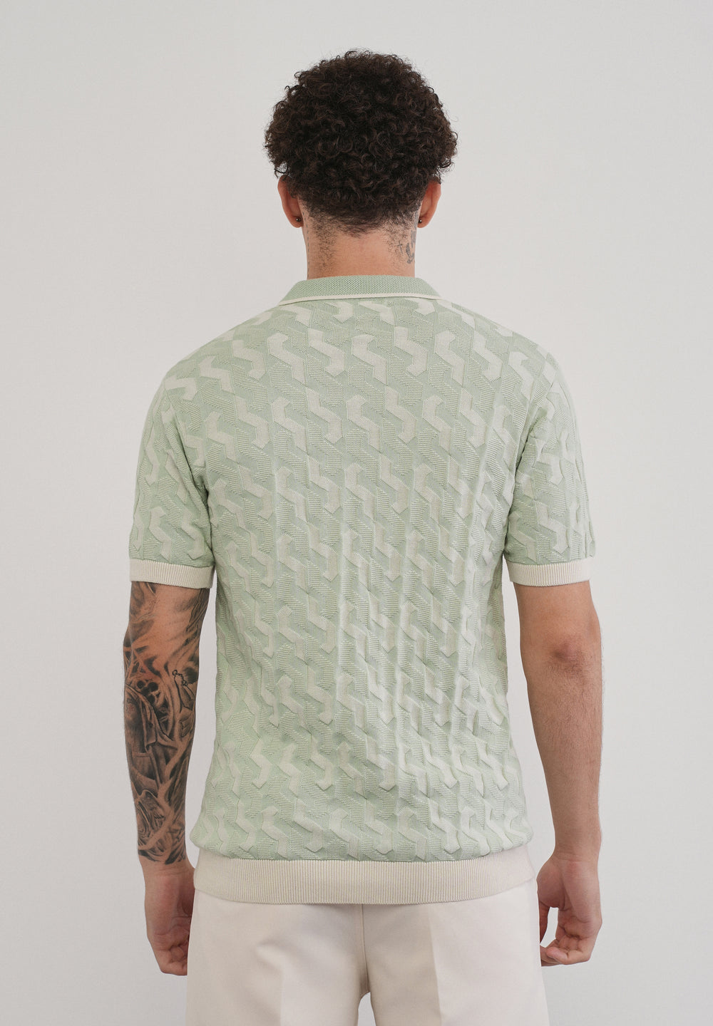 Cotton Light Teal Knitted Polo