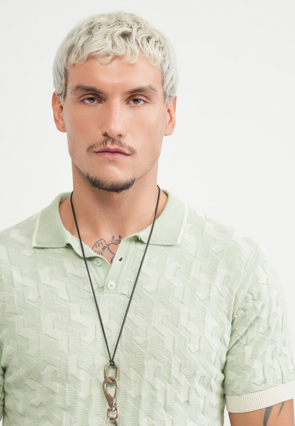 Cotton Light Teal Knitted Polo